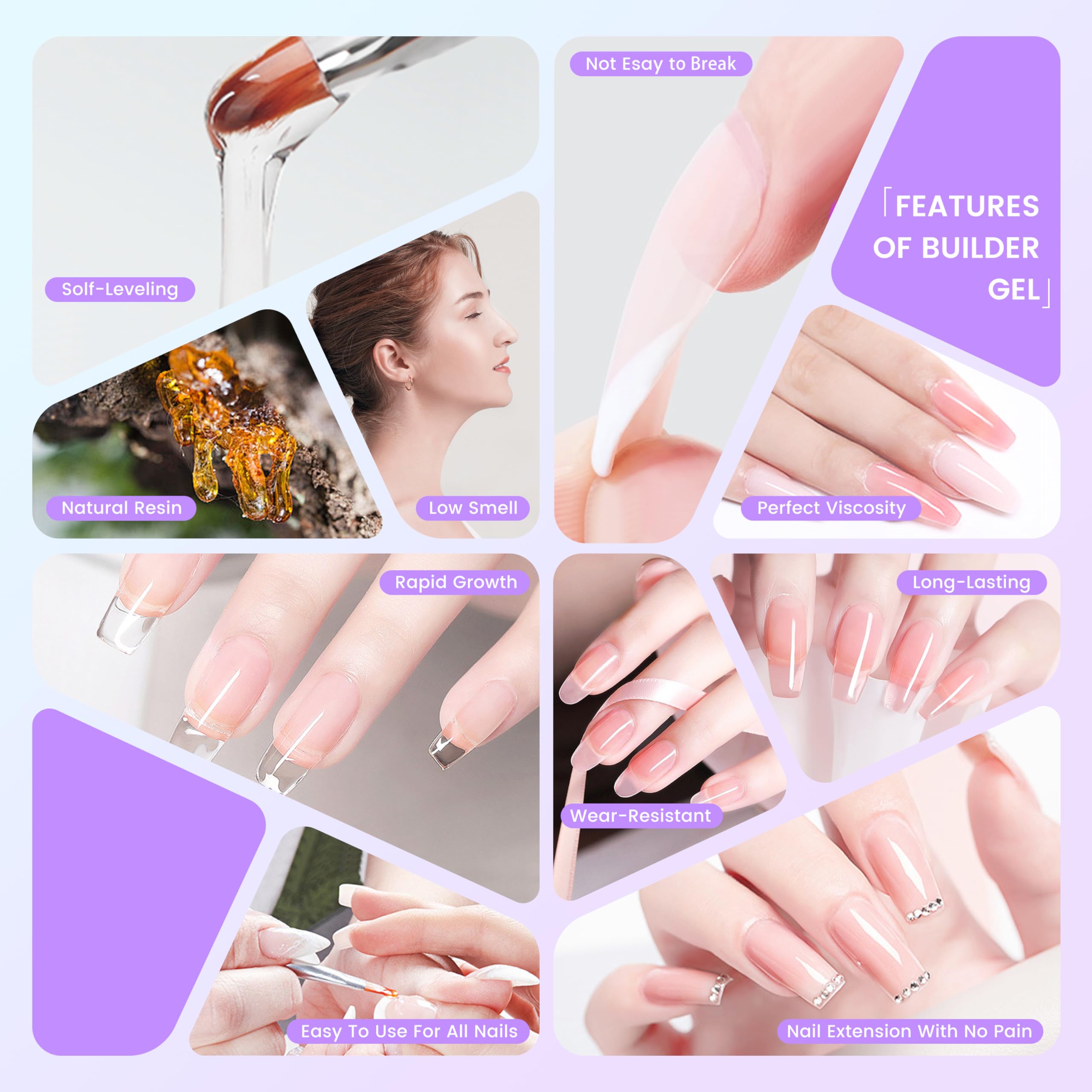 Finger Secret 60g Hard Builder Gel for Nails – Extension & Strengthening Kit (Clear)