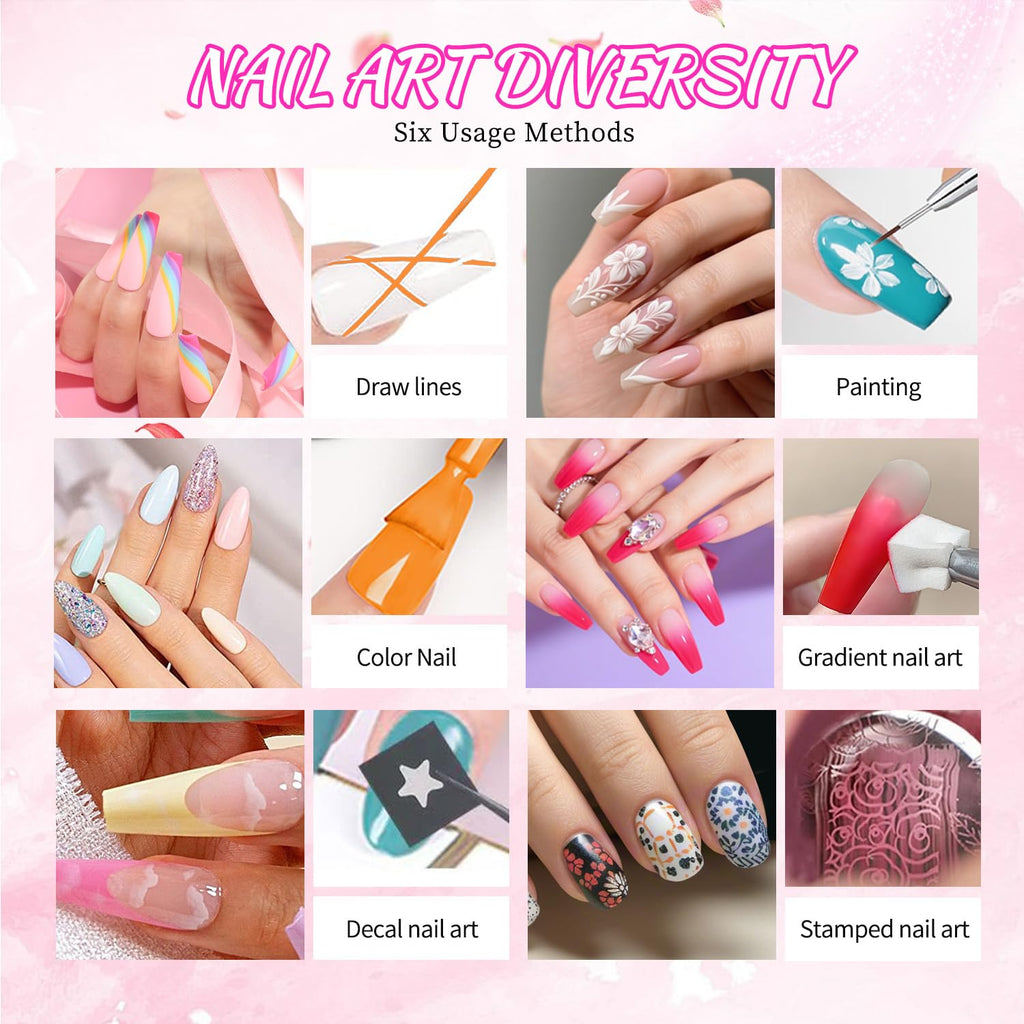 Finger Secret 24 Colors Ombre Gel Nail Polish Set – Gradient Blooming Gel with 100 Sponges