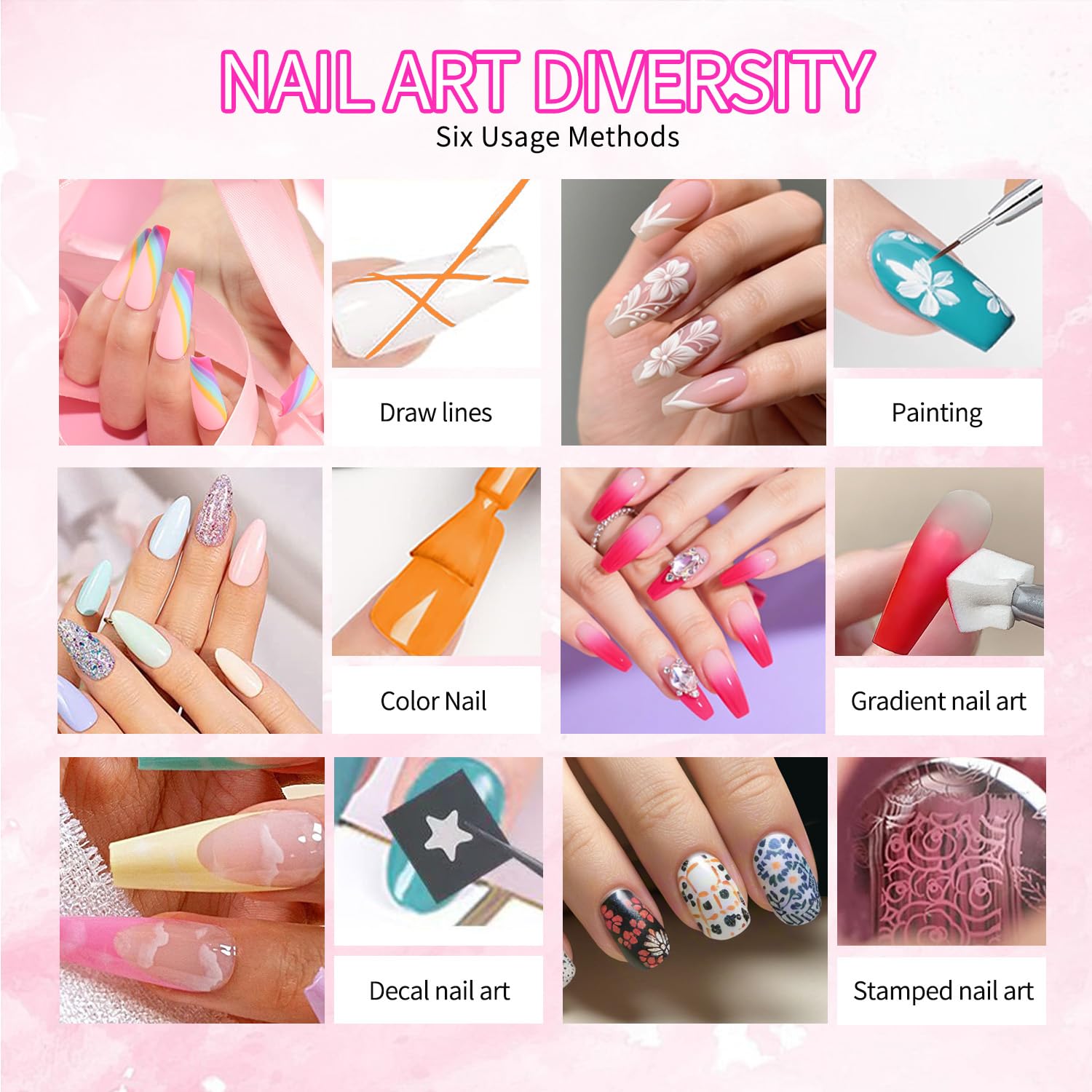 Finger Secret 16-Color Ombre Gel Nail Polish Set – Gradient Blooming Gel with 100 Nail Sponges