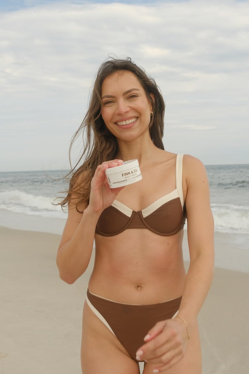 FINN & CO White Sand Body Cream – Hydrating Shea Butter Moisturizer with Vitamins A, C & E | Paraben Free, Cruelty Free, Beach Scent | 6.6 oz