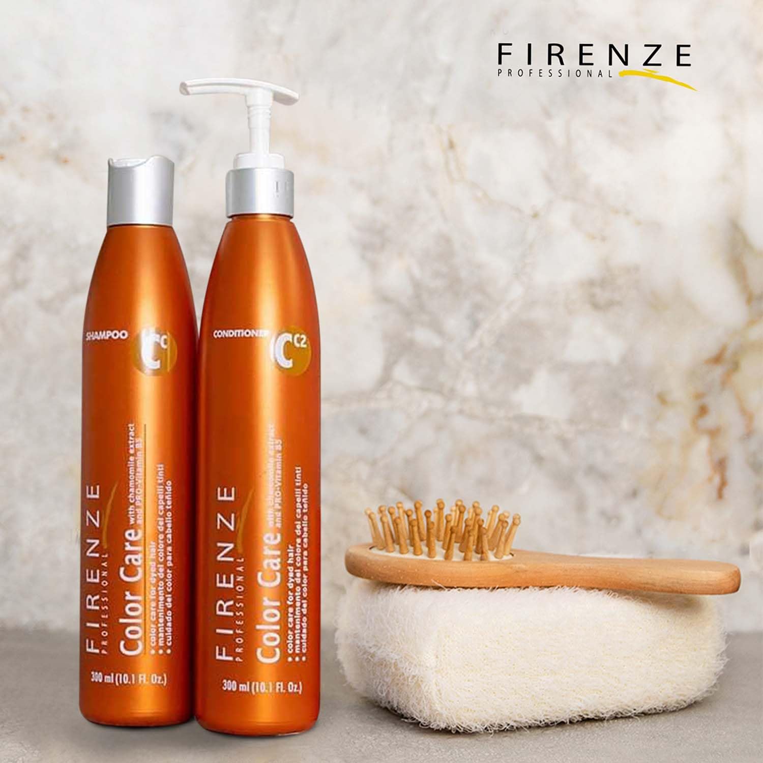 Firenze Professional Color Care Bundle 300ml (10.1 fl oz) Each – Color-Protect Shampoo & Conditioner for Blonde & Color-Treated Hair