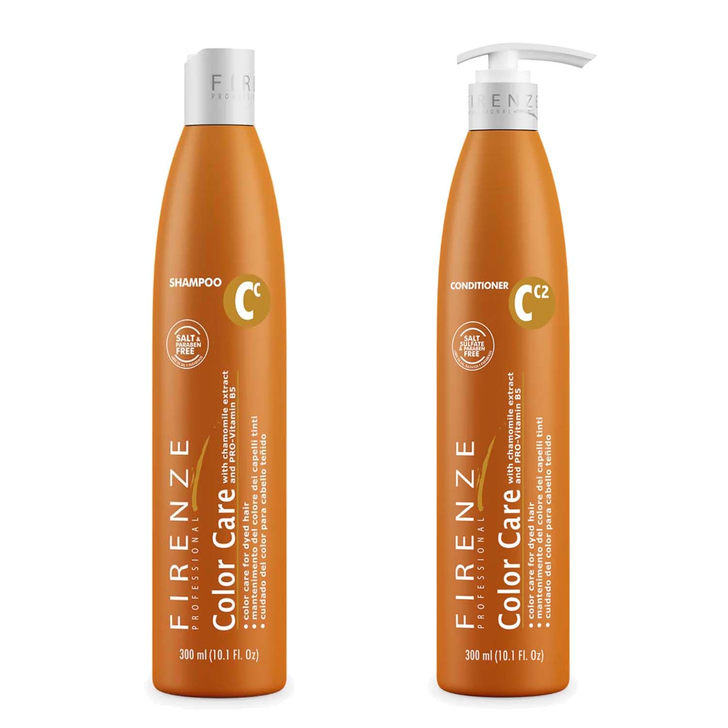 Firenze Professional Color Care Bundle 300ml (10.1 fl oz) Each – Color-Protect Shampoo & Conditioner for Blonde & Color-Treated Hair