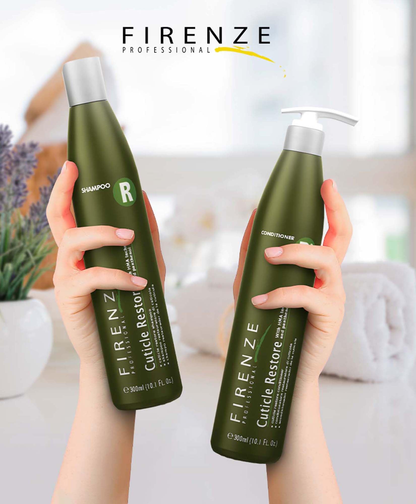 Firenze Professional Cuticle Restore Trio – Shampoo, Conditioner & Mask Treatment for Deep Hair Repair