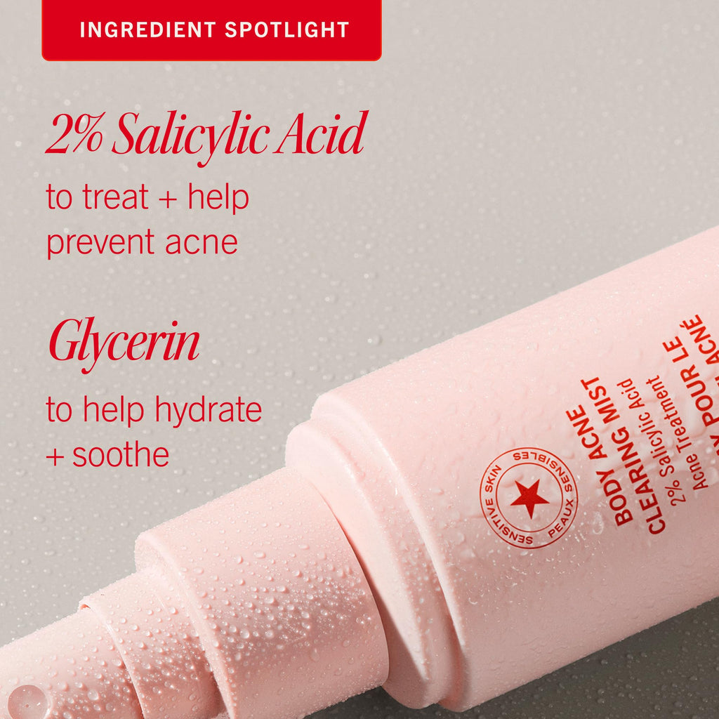 First Aid Beauty Body Acne Spray - Maximum Strength 2% Salicylic Acid, 360° Sprayer, 3 oz