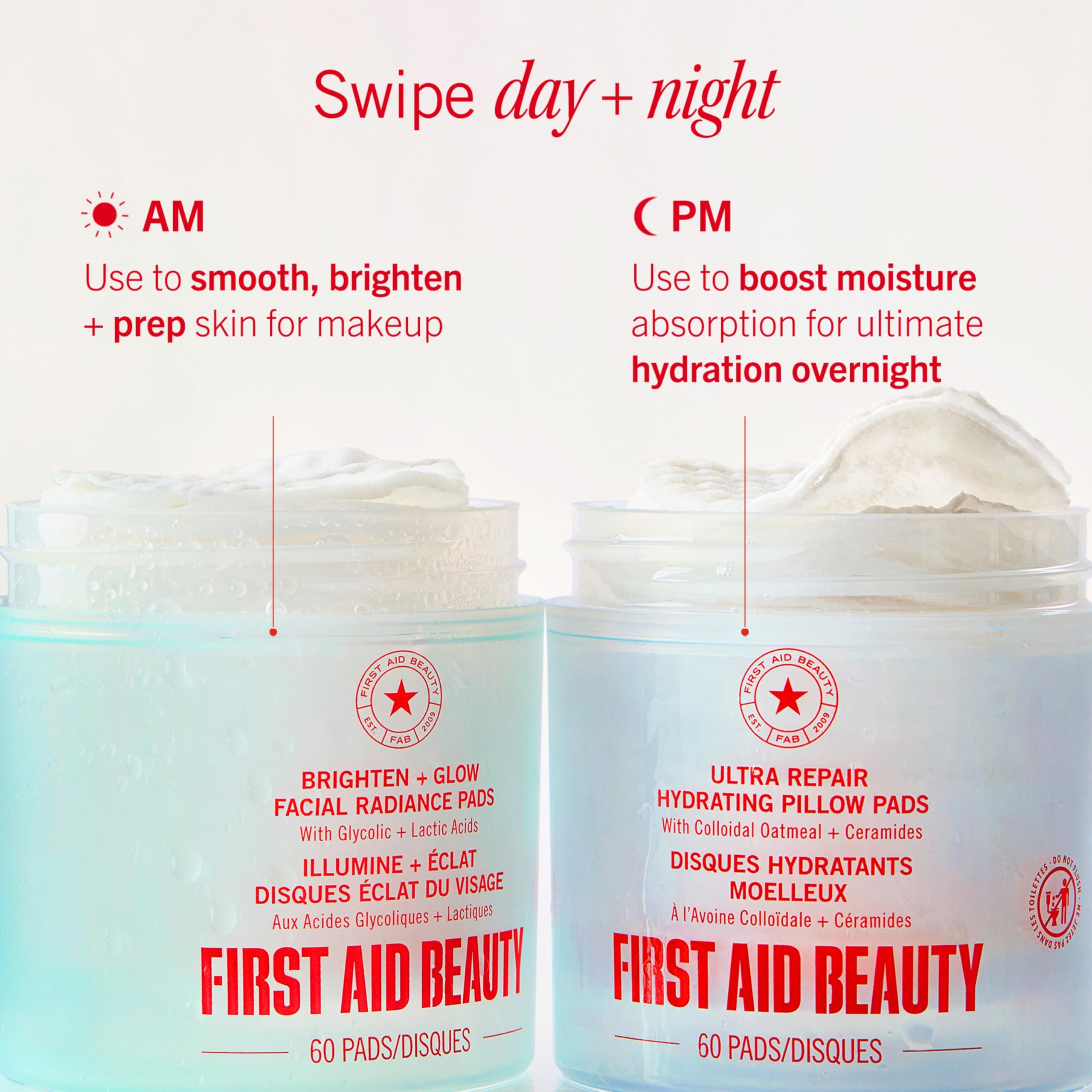 First Aid Beauty Facial Radiance Pads – Glycolic & Lactic Acids, Pore Refining & Brightening, 60ct