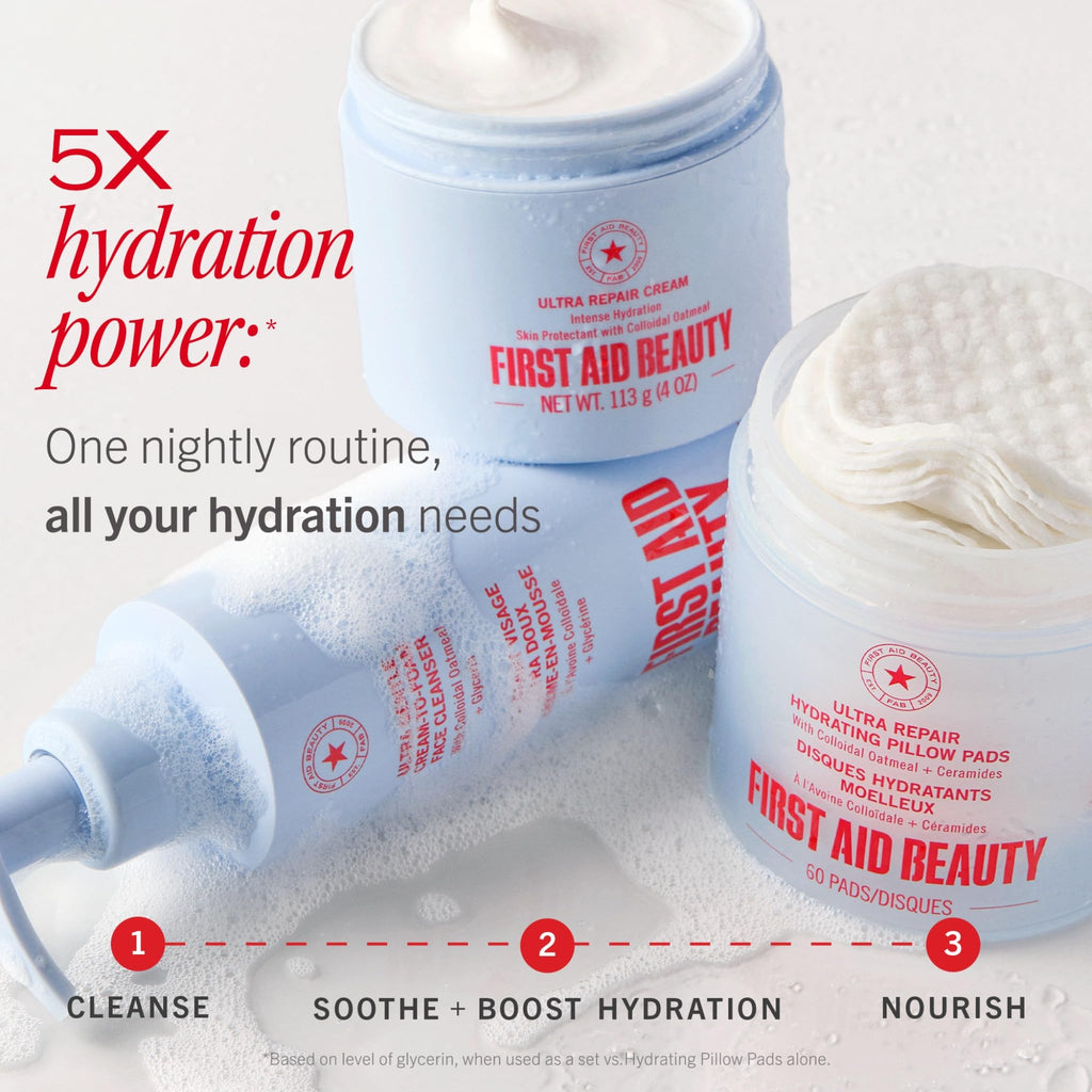 First Aid Beauty Ultra Gentle Cream-to-Foam Cleanser – Makeup Remover & Facial Cleanser, 10 oz