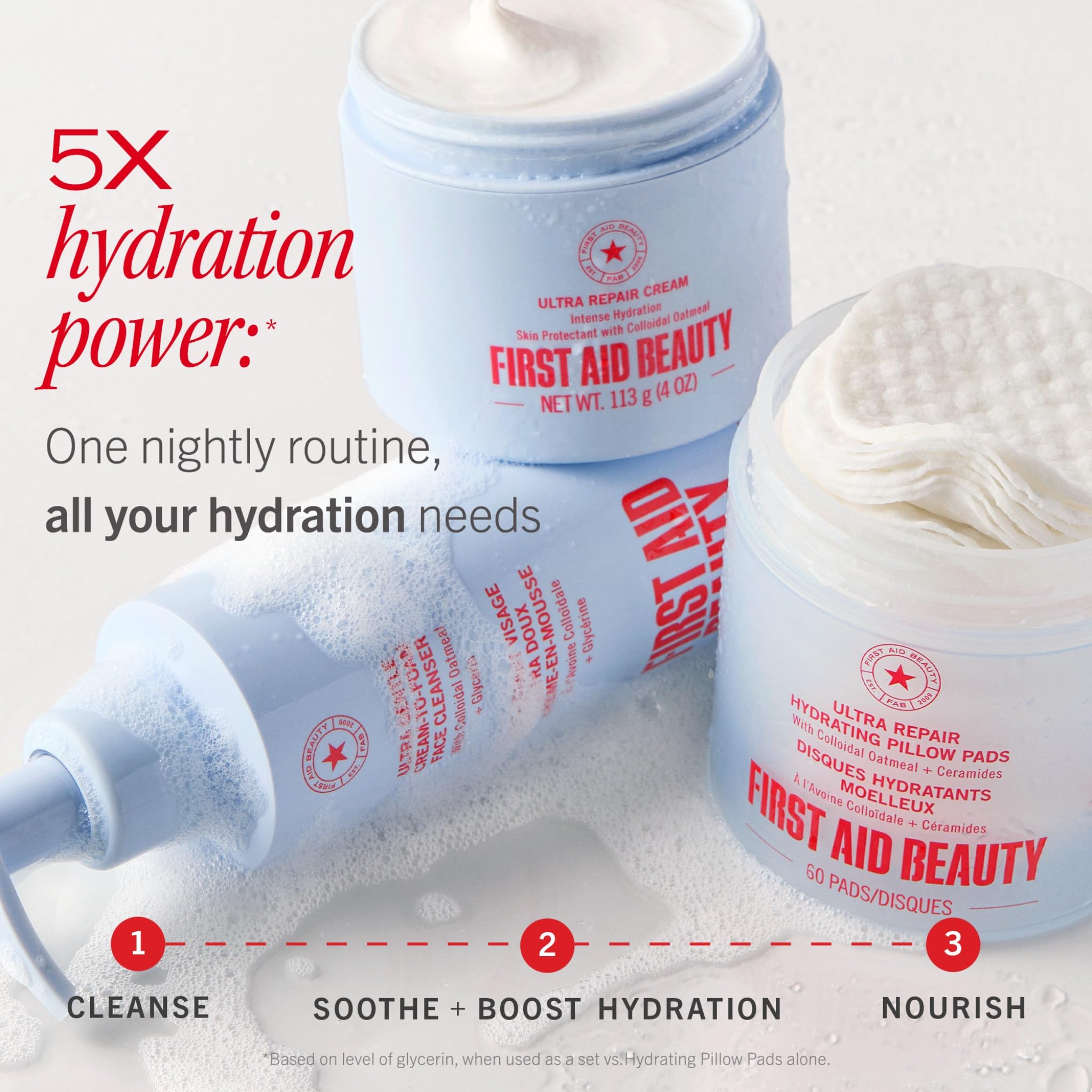 First Aid Beauty Ultra Gentle Cream-to-Foam Cleanser – Makeup Remover & Facial Cleanser, 10 oz