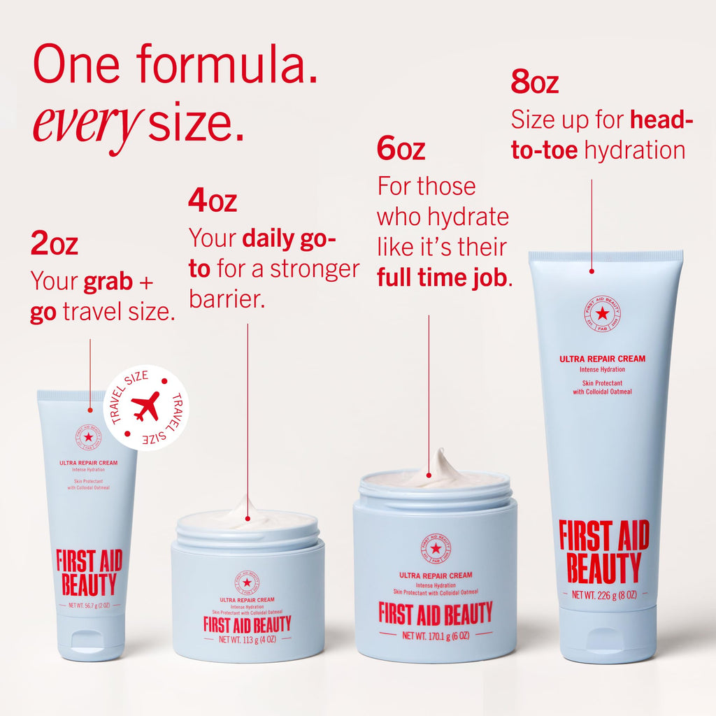 First Aid Beauty Ultra Repair Cream – Deep Hydration for Face & Body, 4 oz