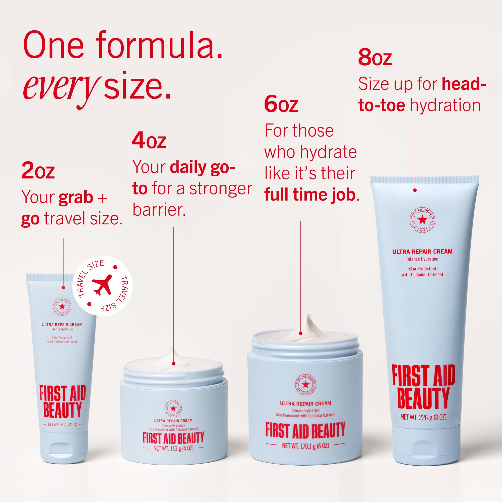 First Aid Beauty Ultra Repair Cream – Intense Hydration for Face & Body, 8 oz