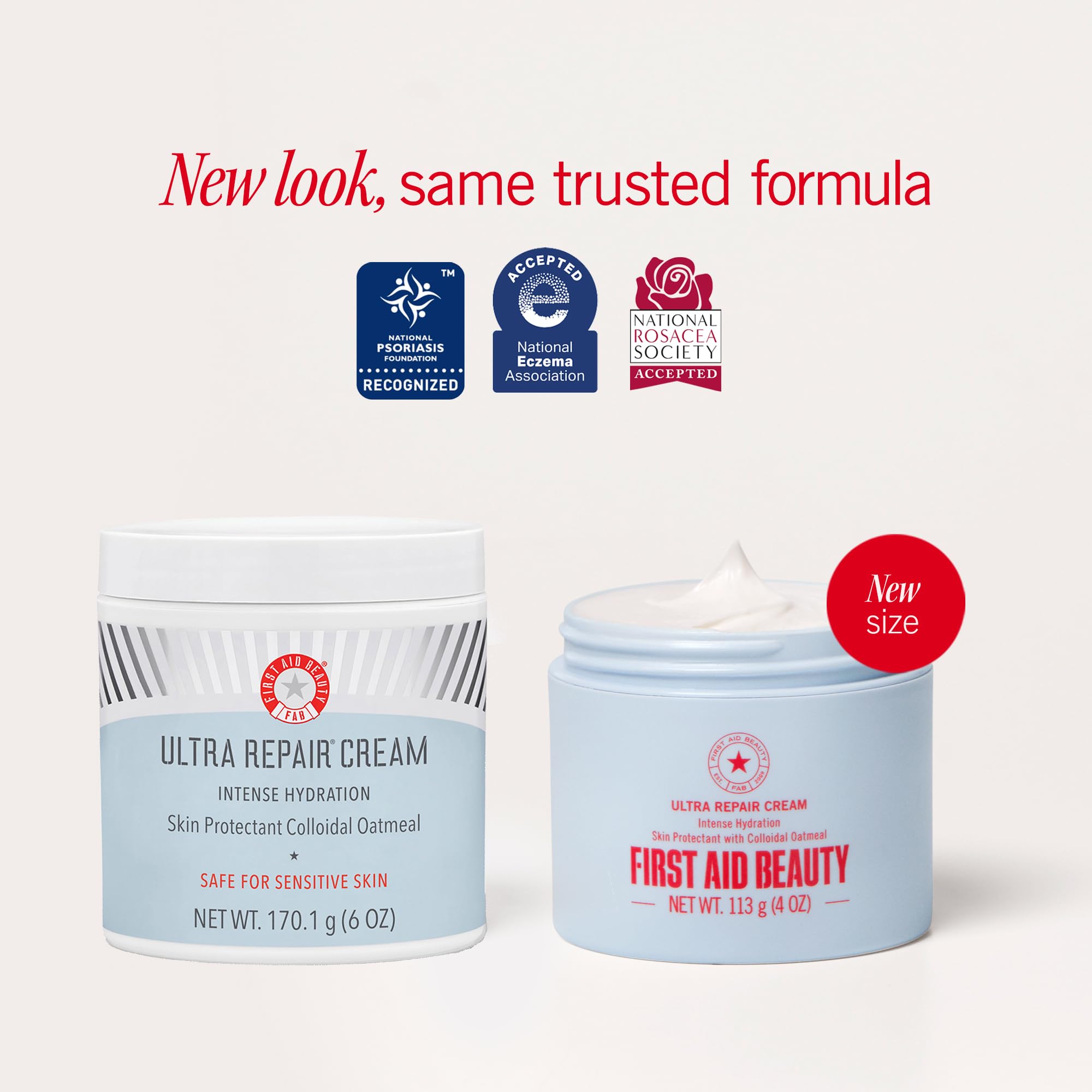First Aid Beauty Ultra Repair Cream – Intense Hydration for Face & Body, Barrier Support in 7 Days (6 oz)