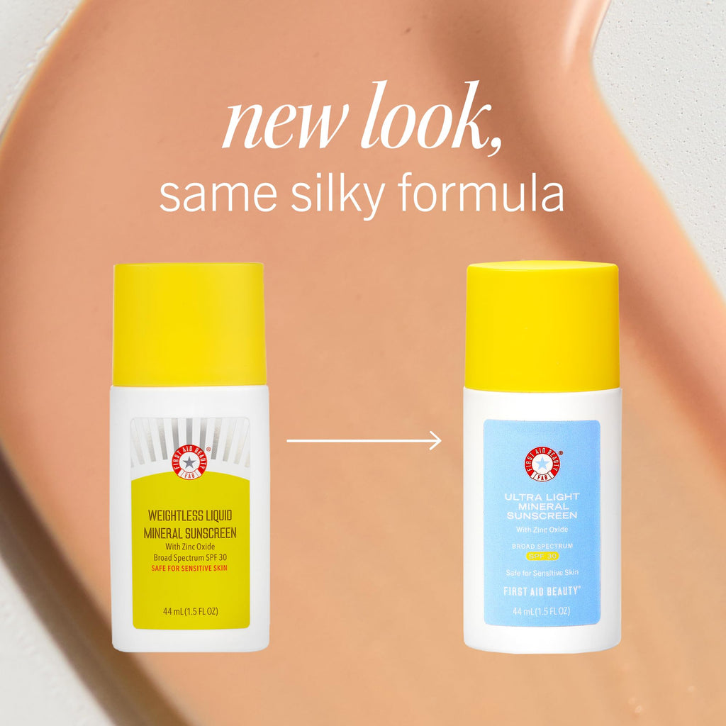 First Aid Beauty Weightless Liquid Mineral Sunscreen SPF 30 | Ultra Sheer Tint