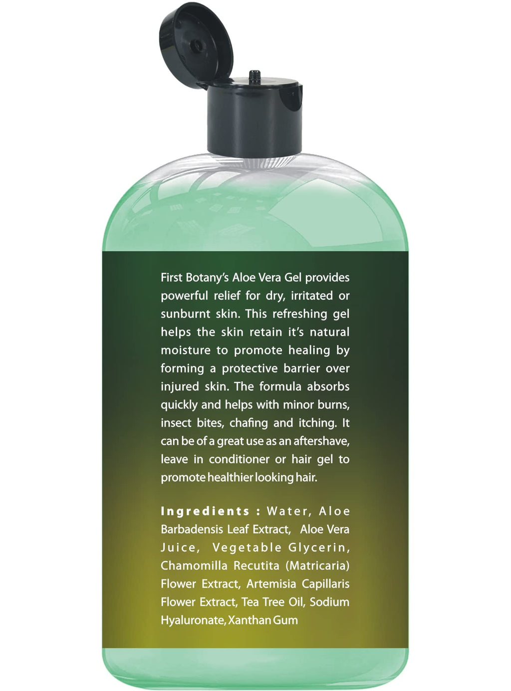 First Botany Aloe Vera Gel with Tea Tree Oil – 16.9 fl oz for Skin, Hair, Sunburn & More