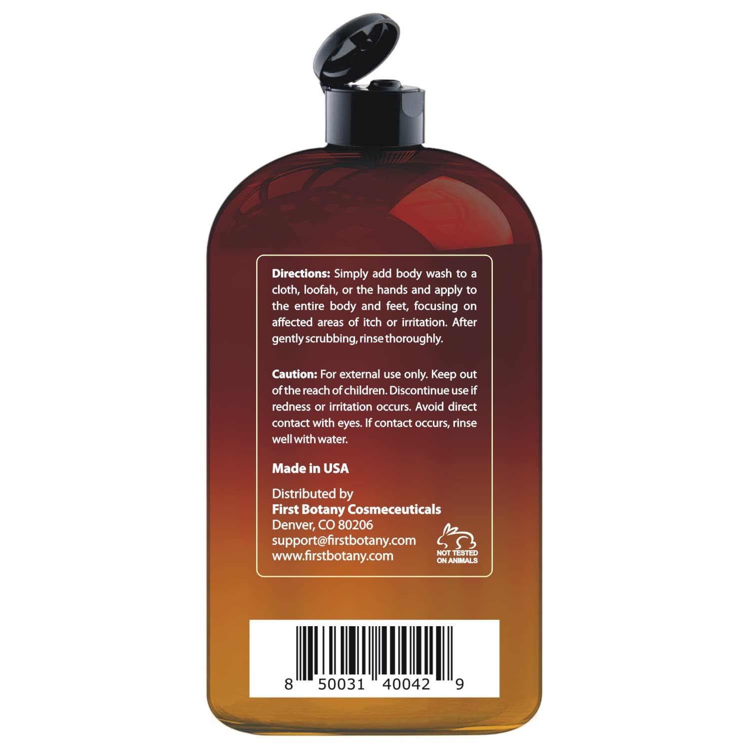 First Botany ALL Natural Body Wash – Tea Tree, Lemon Grass & Clary Sage – 16 fl oz