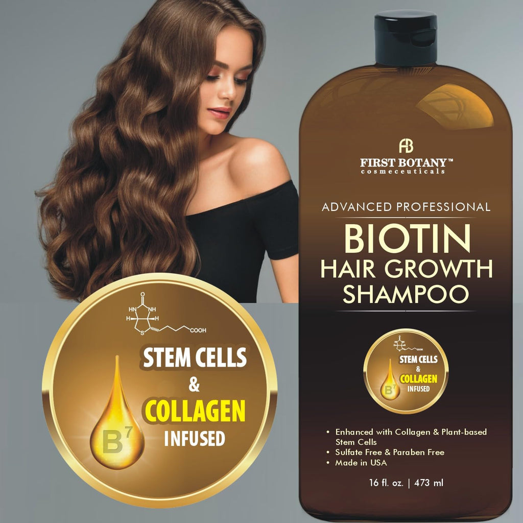 First Botany Hair Regrowth Shampoo – DHT Blockers, Collagen & Stem Cells, 16 oz