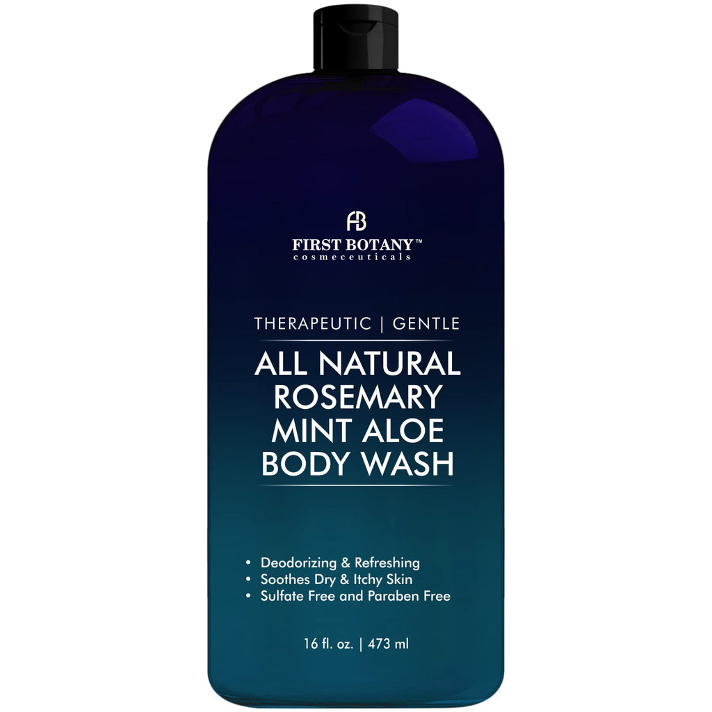 First Botany ALL Natural Body Wash – Rosemary Mint, 16 fl oz | Odor & Impurity Care for Men & Women
