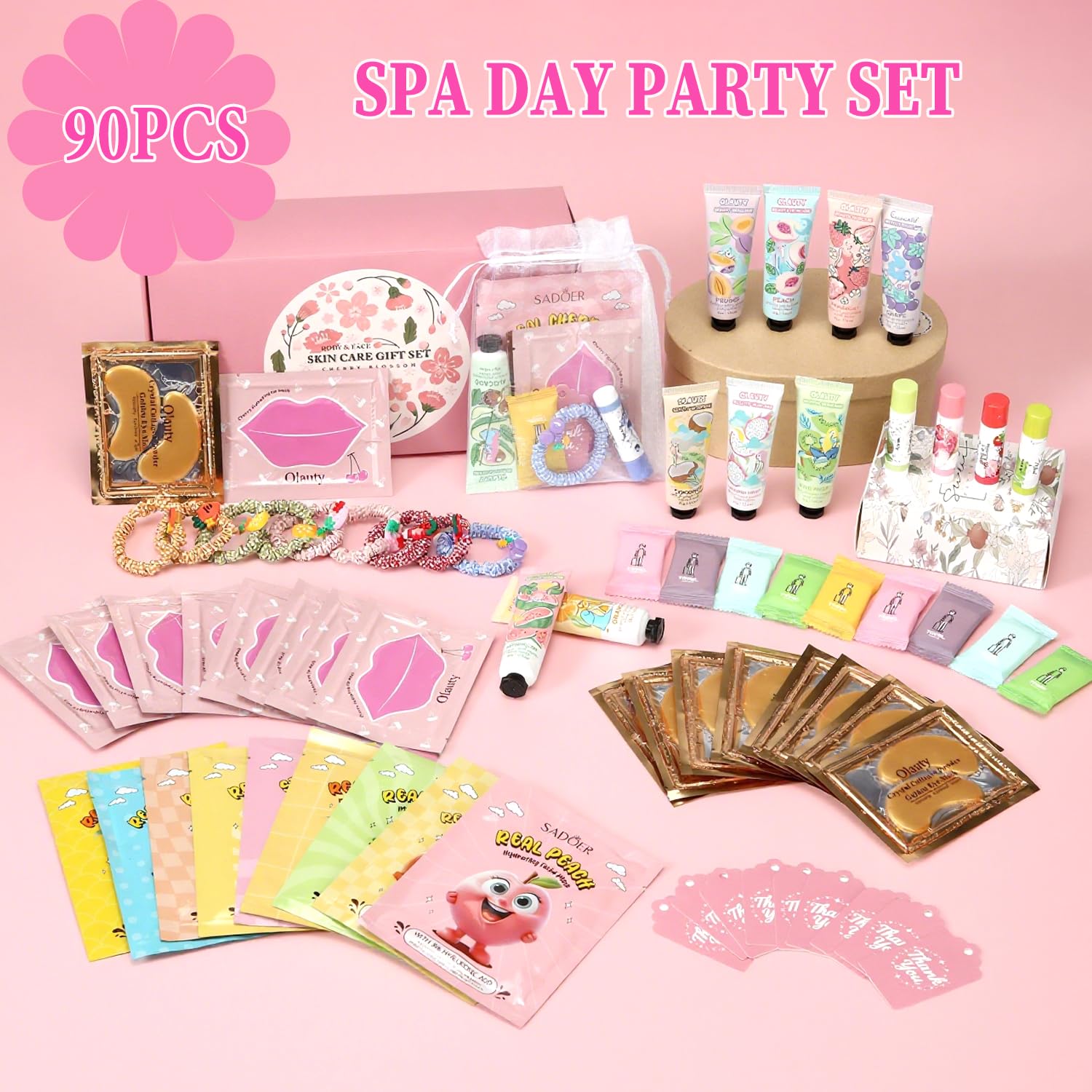 Firstfly 90 PCS Spa Skincare Set for Kids – Party Favors & Stocking Stuffers