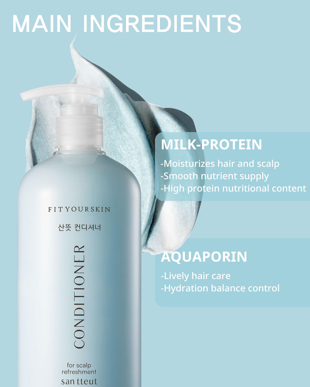 FIT YOUR SKIN SAN TTEUT Cooling Scalp Conditioner – Triple Mint, pH 5.5, 17oz for Oily Roots & Dry Ends