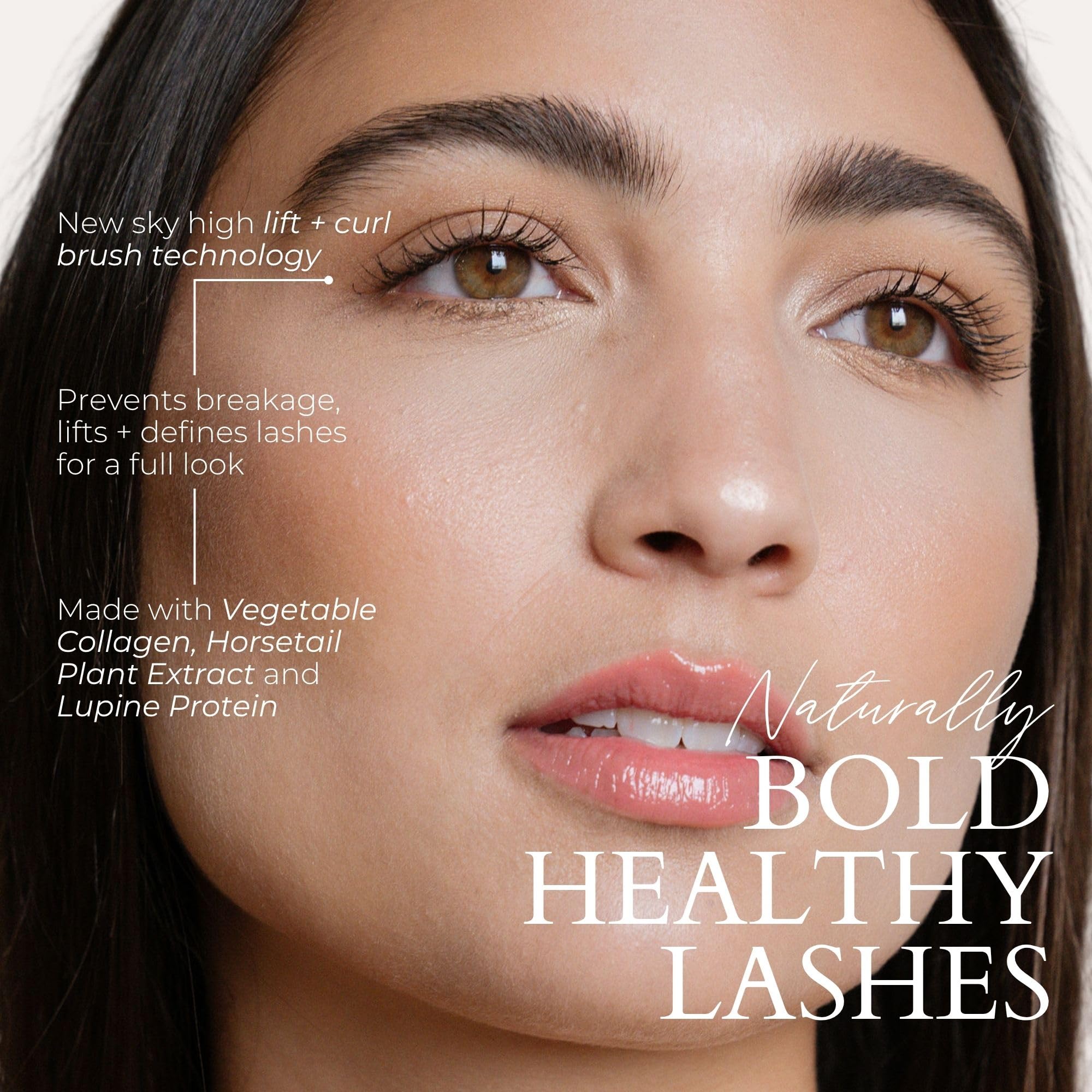 Fitglow Beauty Vegan Good Lash+ Mascara | 2-in-1 Volumizing, Lengthening & Conditioning Lash Serum | Black, 10g