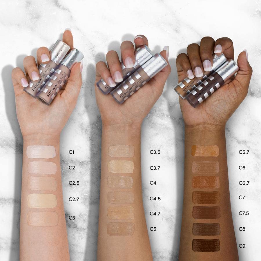 Fitglow Beauty Conceal+ – Vegan Full-Coverage Concealer with Vitamin K + Green Tea | Non-Crease, Natural Finish | C4.5-6g
