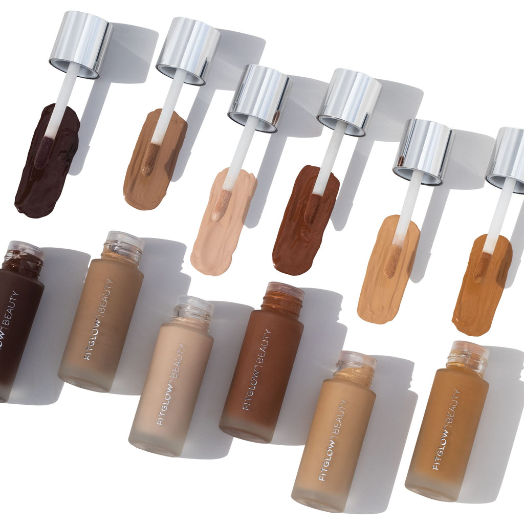 Fitglow Beauty Foundation+ | Vegan Skin-Treating Foundation with Peptides & Plant Collagen | Buildable Coverage F8