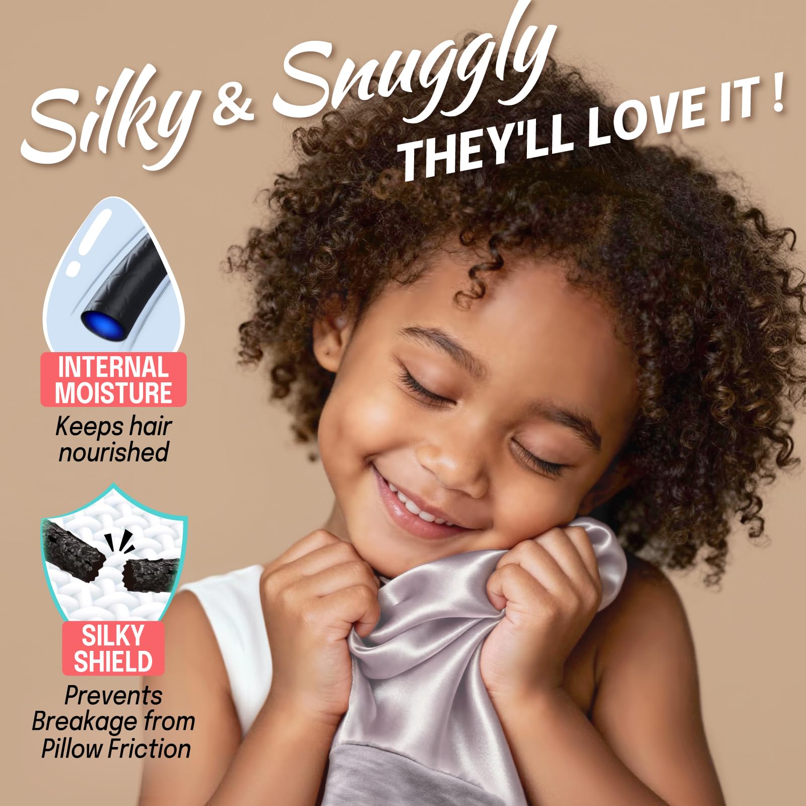 Fittia Baby Satin Bonnets for Sleeping — Adjustable 6-36 Months, Silky Smooth Hair