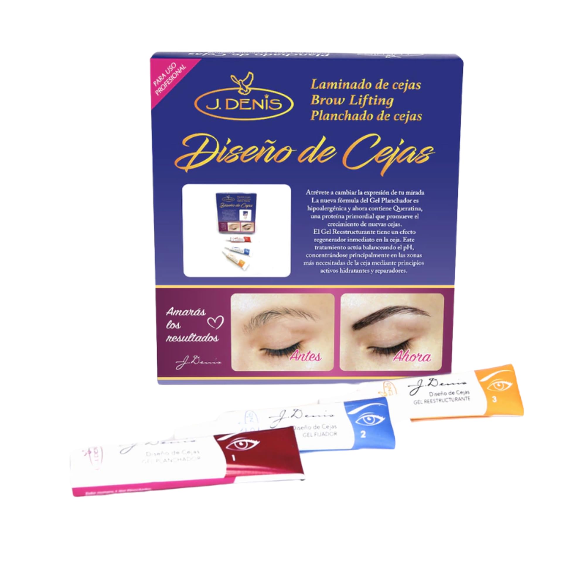 Five Brothers J. Denis Lamination Kit — Brow Pencil & Glue for Salon-Quality Brows