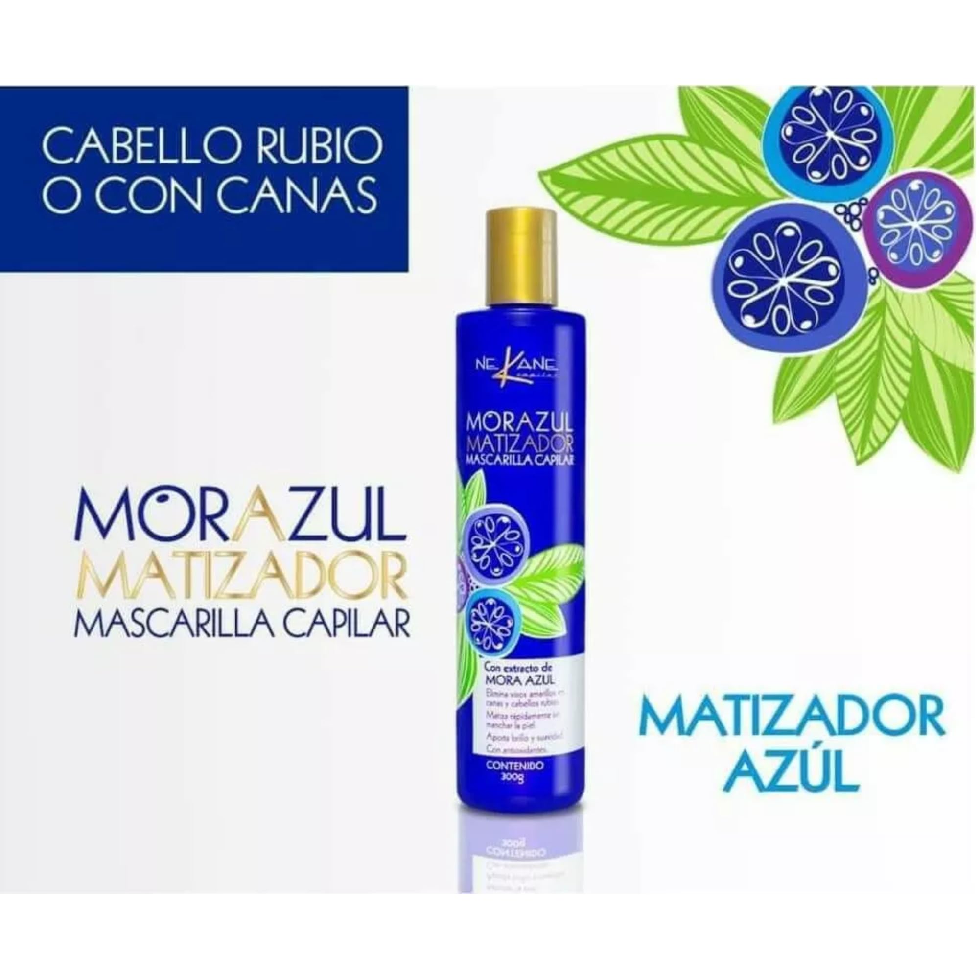 Five Brothers Nekane Azul Toning Shampoo & Hair Mask – Neutralizes Brassiness in Blonde Hair