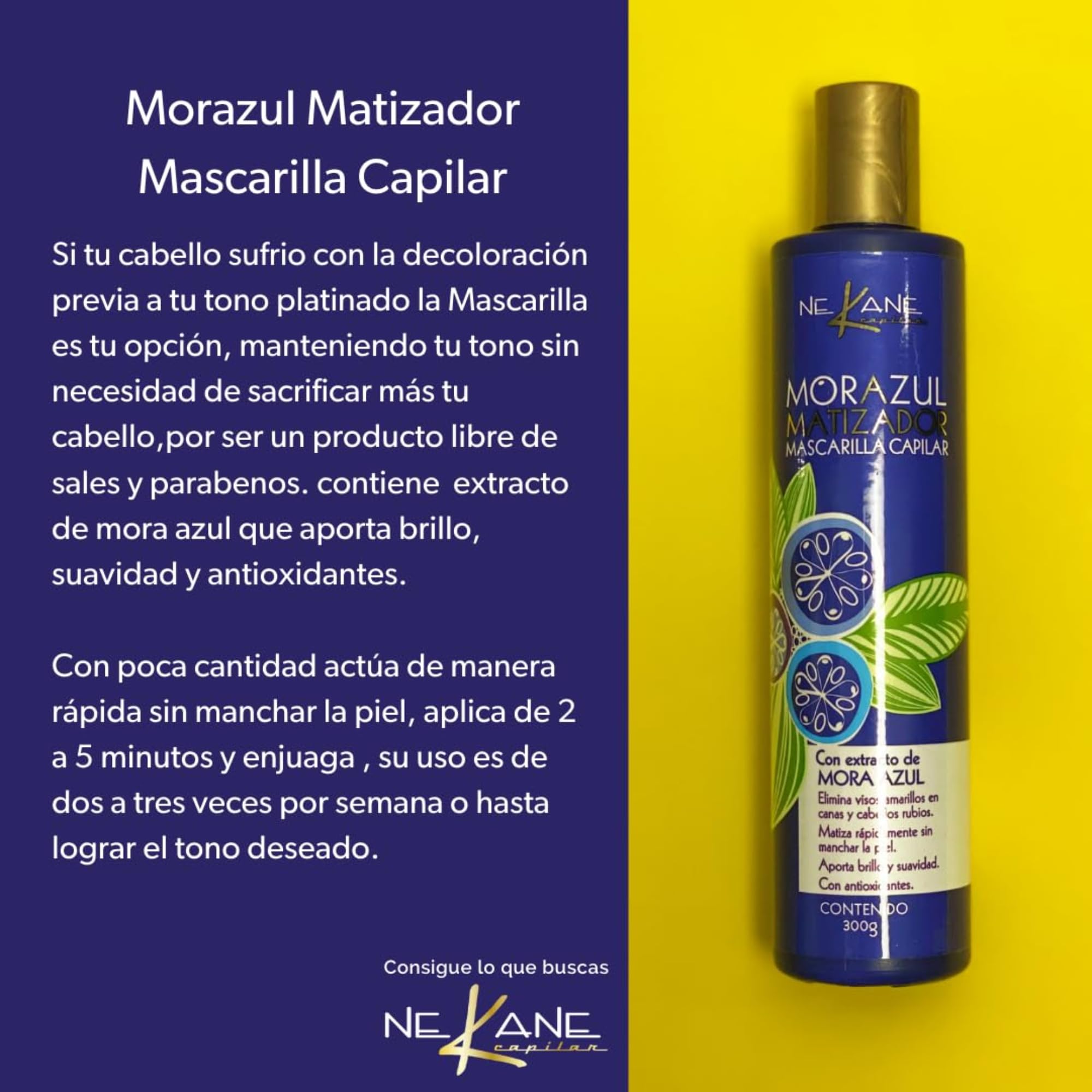 Five Brothers Nekane Azul Toning Shampoo & Hair Mask – Neutralizes Brassiness in Blonde Hair