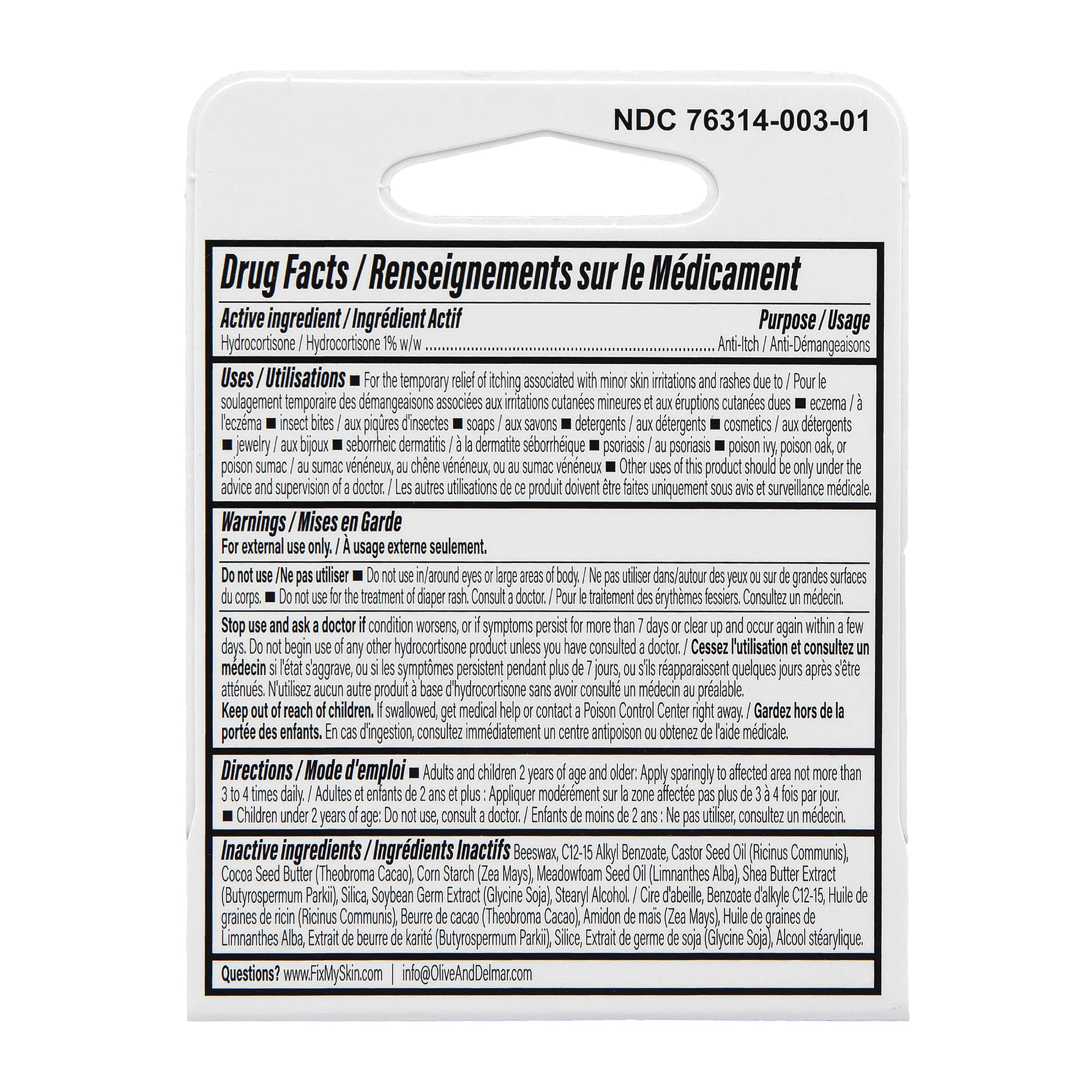 FixMySkin 1% Hydrocortisone Healing Lip Balm, Unflavored – 0.15 oz