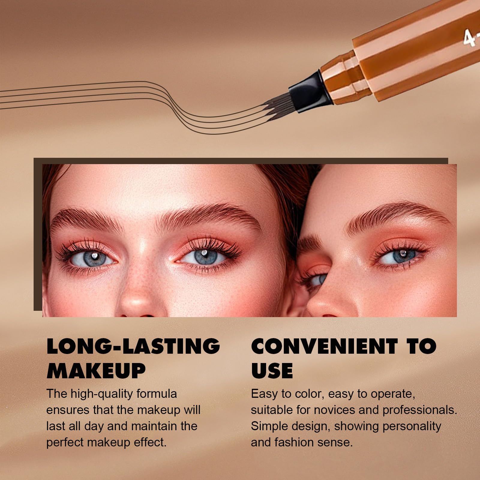 FIZYSKOE 3D Microblading Eyebrow Pencil – Waterproof, Fine Tip Taupe (2pc)