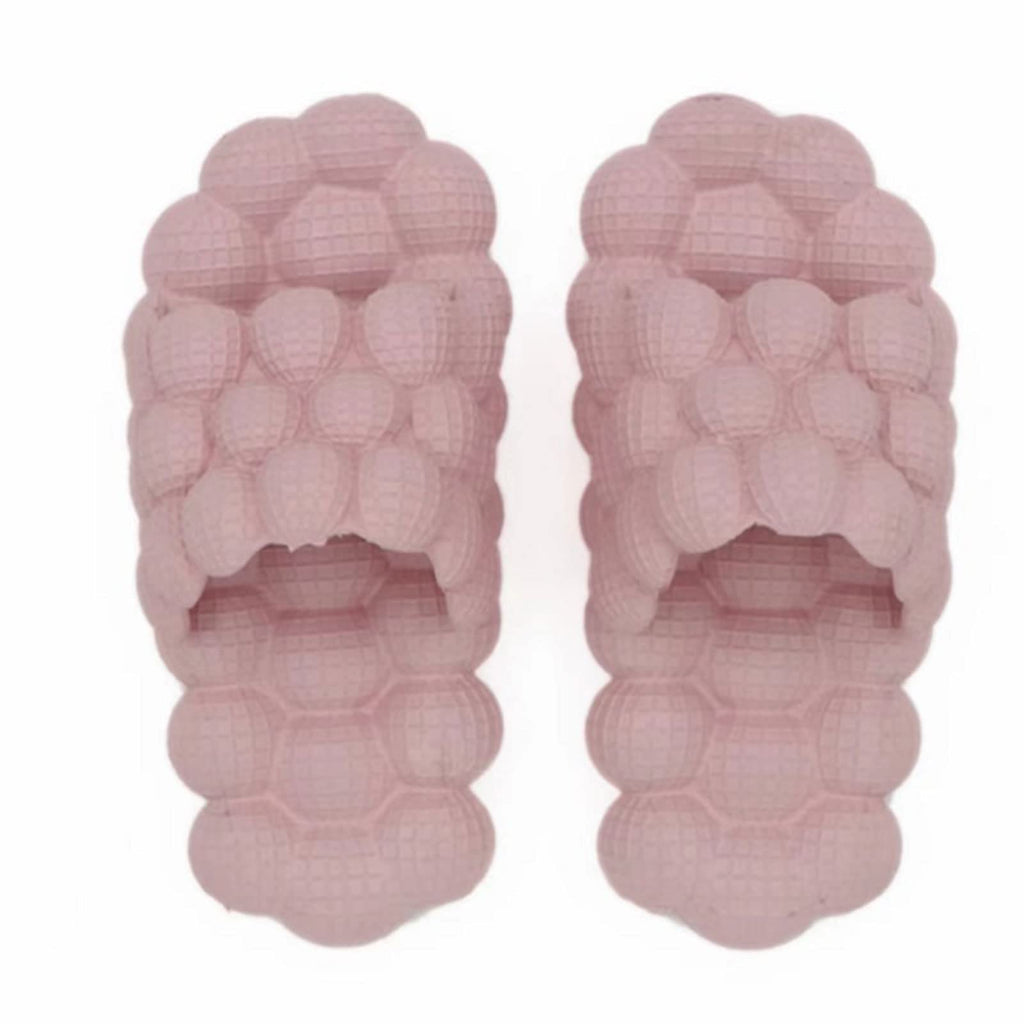 FJPTREN Massage Bubble Slippers – Unisex Open-Toe Spa Slippers, Non-Slip Quick-Dry Pink