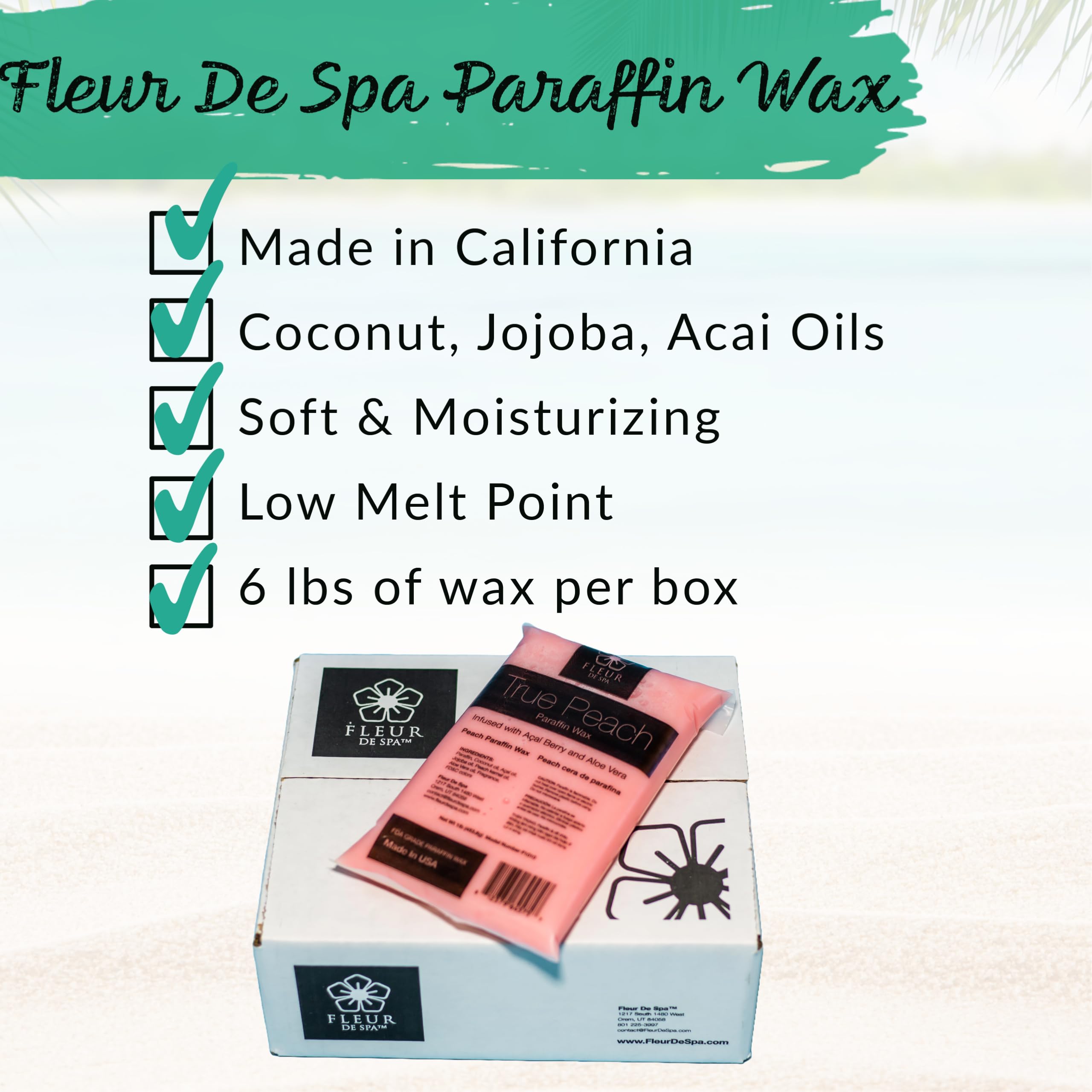 Paraffin Wax Refills 6lb by Fleur De Spa – Made in USA with Coconut and Jojoba Oils