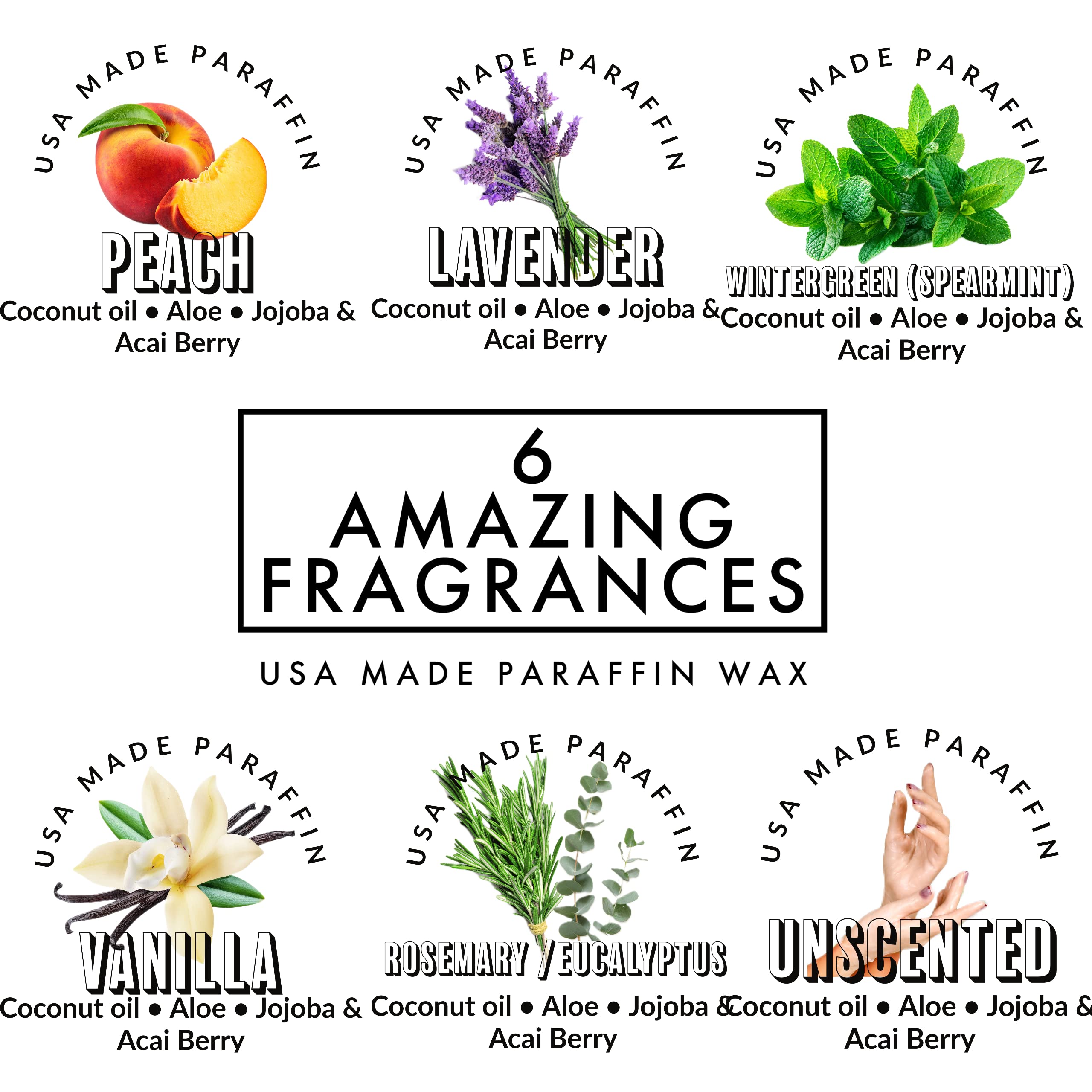 Paraffin Wax Refills 6lb by Fleur De Spa – Made in USA with Coconut and Jojoba Oils