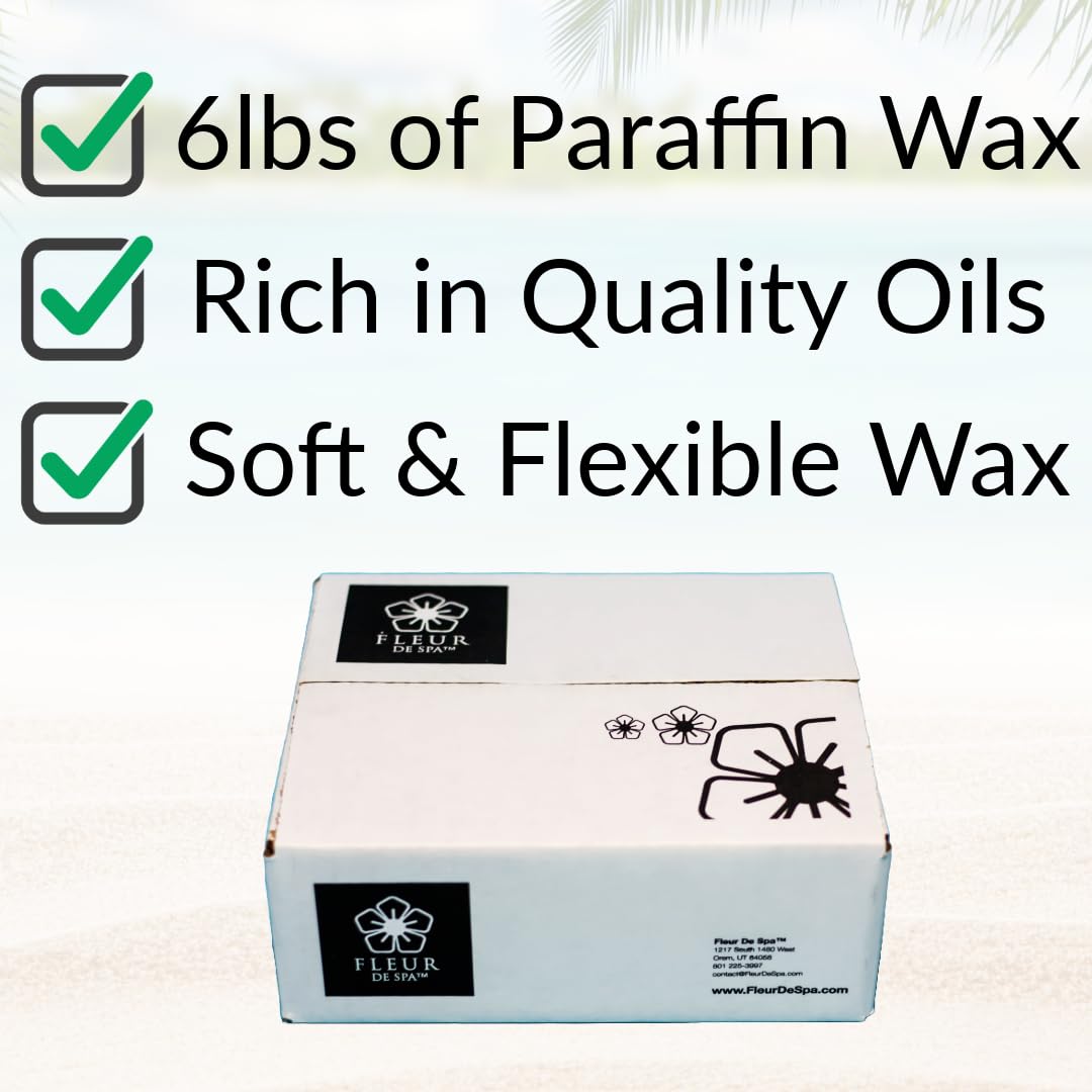 Fleur de Spa Paraffin Wax Refills 6lb – USA Made with Coconut & Jojoba Oils
