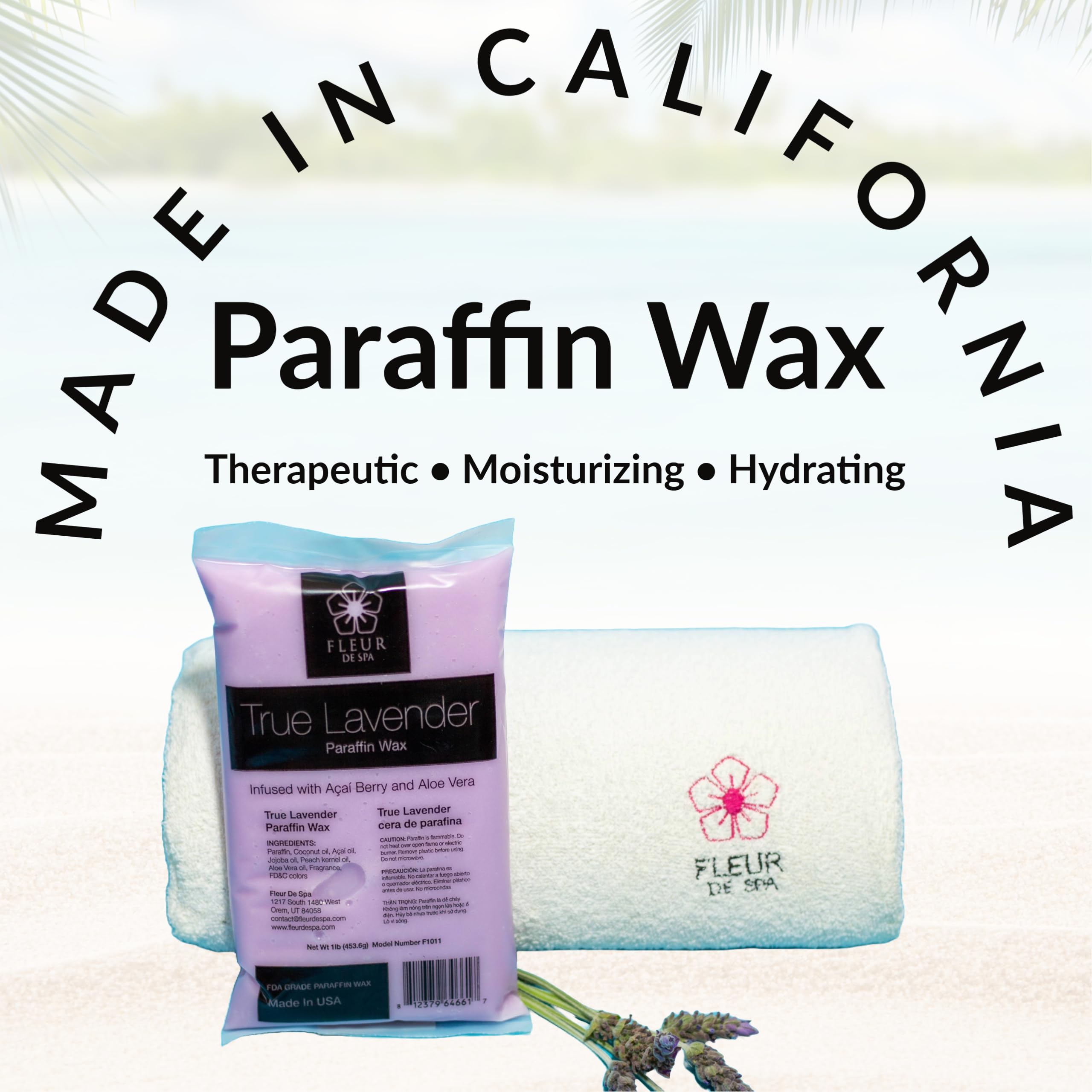 Paraffin Wax Refills 6lb by Fleur De Spa – Made in USA with Coconut and Jojoba Oils