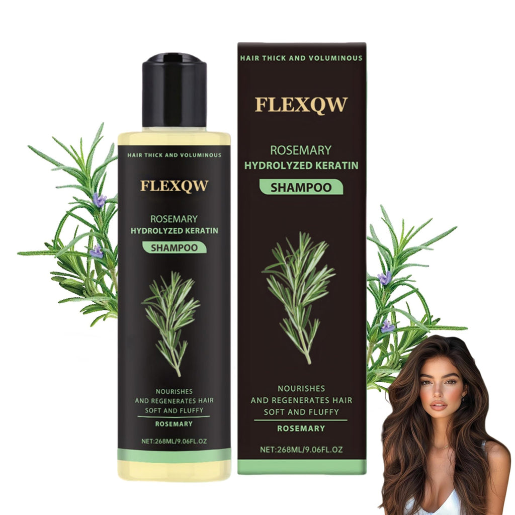 FLEXQW Rosemary Hair Growth Shampoo - 265ml | Natural Thickening & Strengthening Formula with Hydrolyzed Keratin