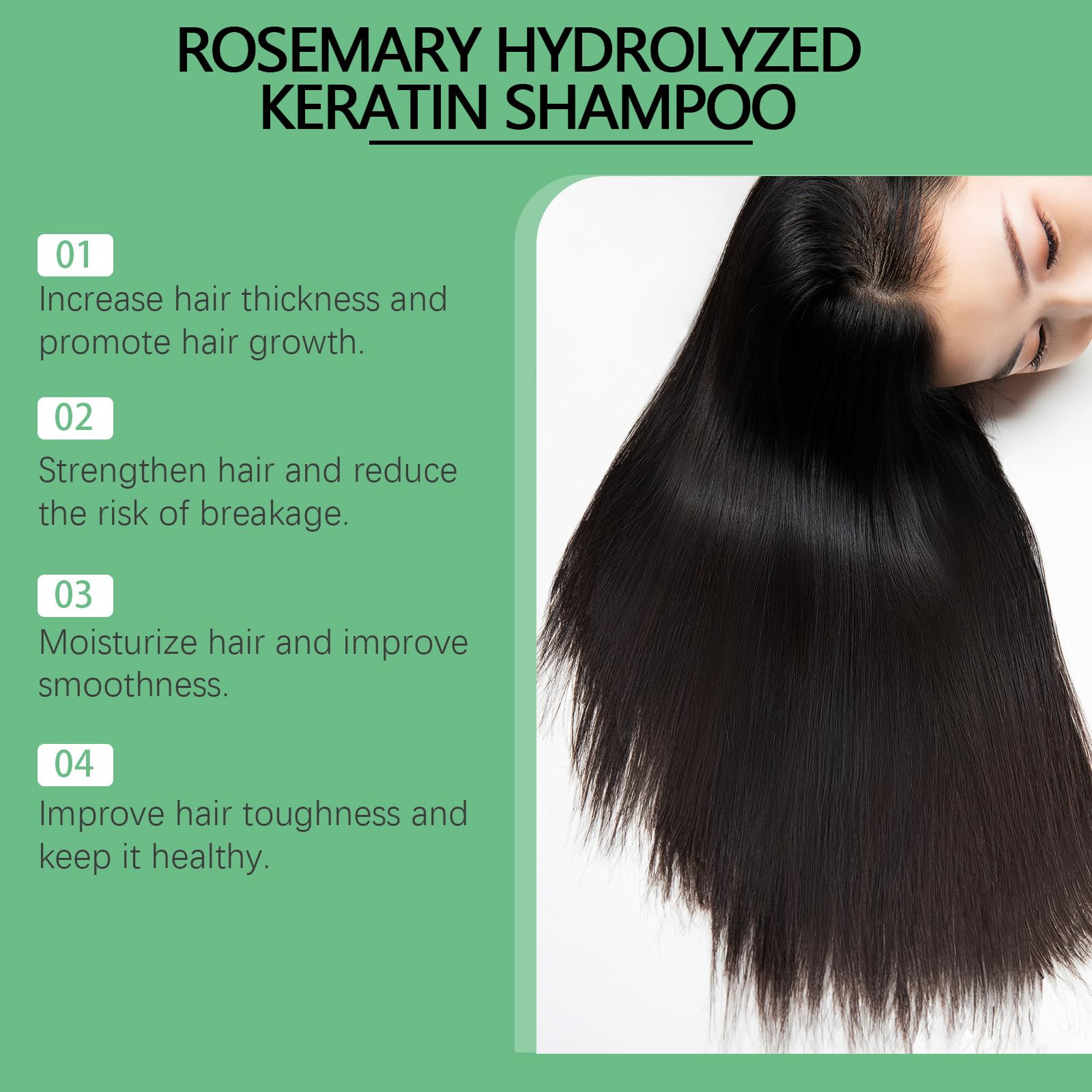 FLEXQW Rosemary Hair Growth Shampoo - 265ml | Natural Thickening & Strengthening Formula with Hydrolyzed Keratin