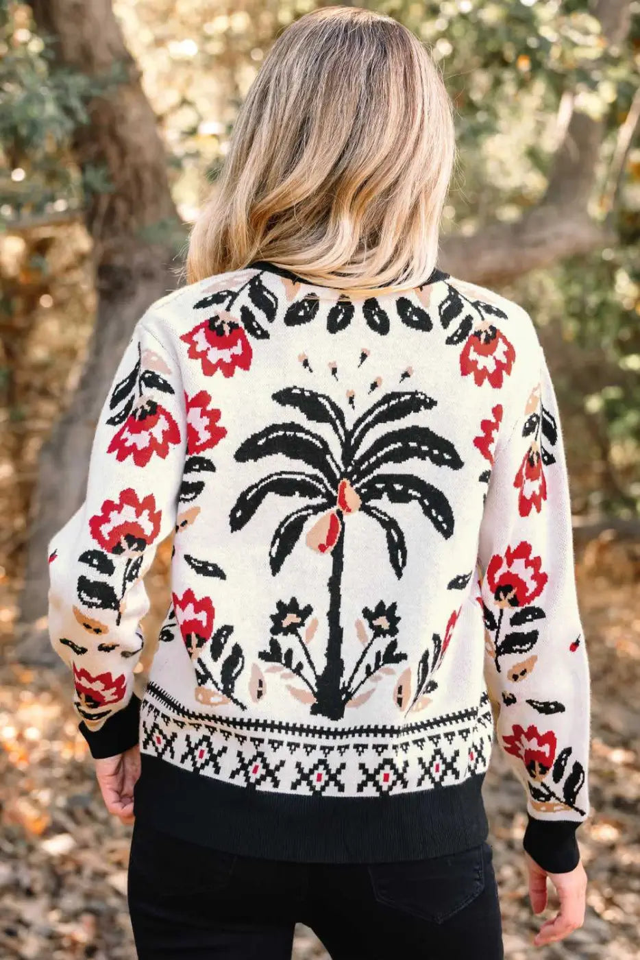 Floral Button-Up Knit Cardigan Women UK