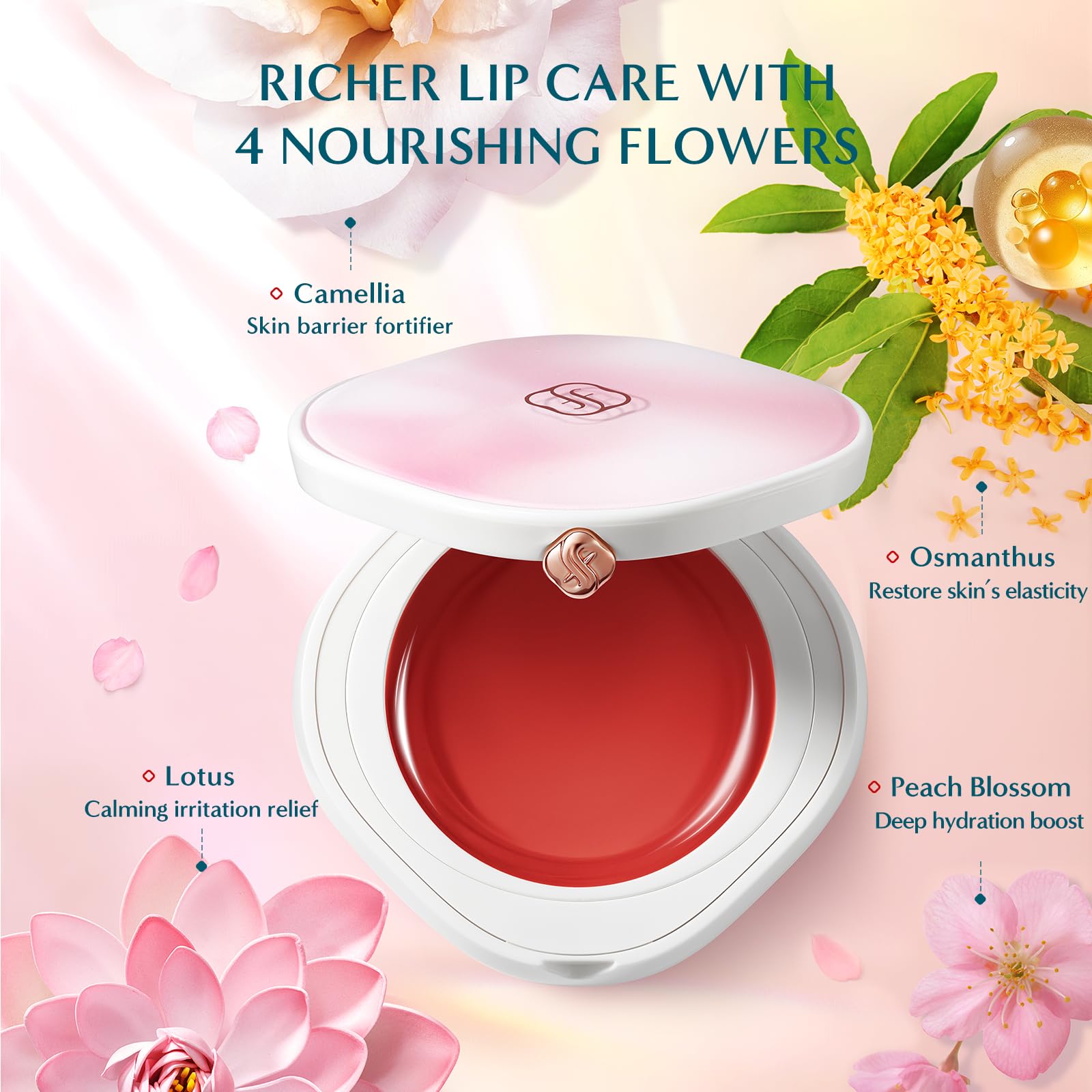 FLORASIS Dewy Touch Tinted Lip Balm Lip Mask – Aromatic Peach (01) | 1 Count