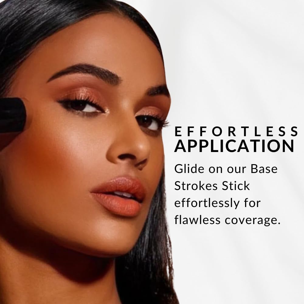 Base Strokes Crème Foundation Stick by Flori Roberts — Long-Lasting Natural Finish for Deep Skin Tones