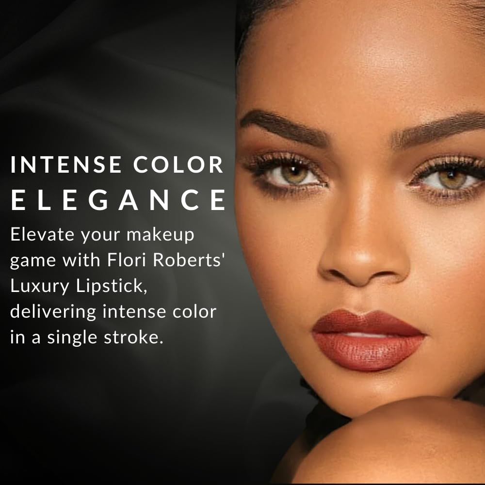 Flori Roberts Luxury Lipstick – Demi-Matte Color for Deeper Skin Tones