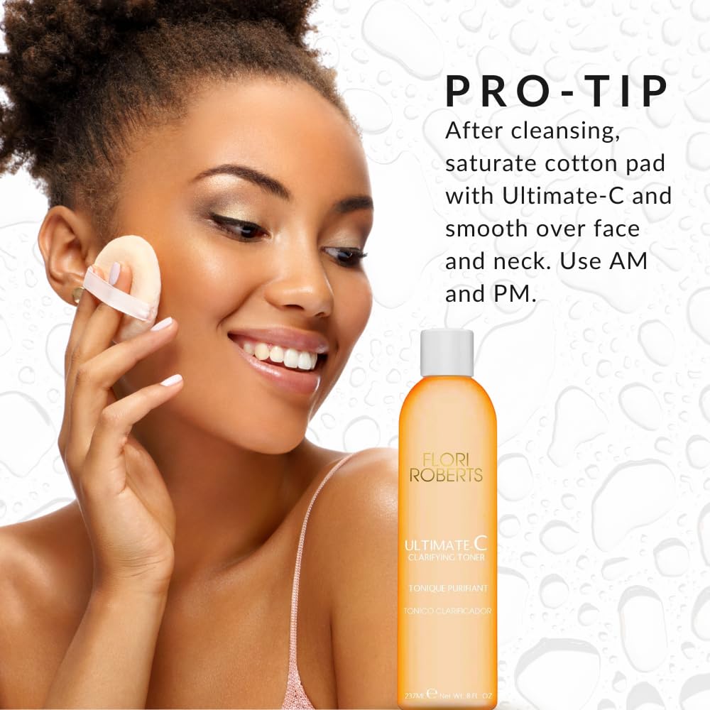 Ultimate-C Clarifying Toner by Flori Roberts – Alcohol-Free Hydrating Toner for Deeper Skin Tones