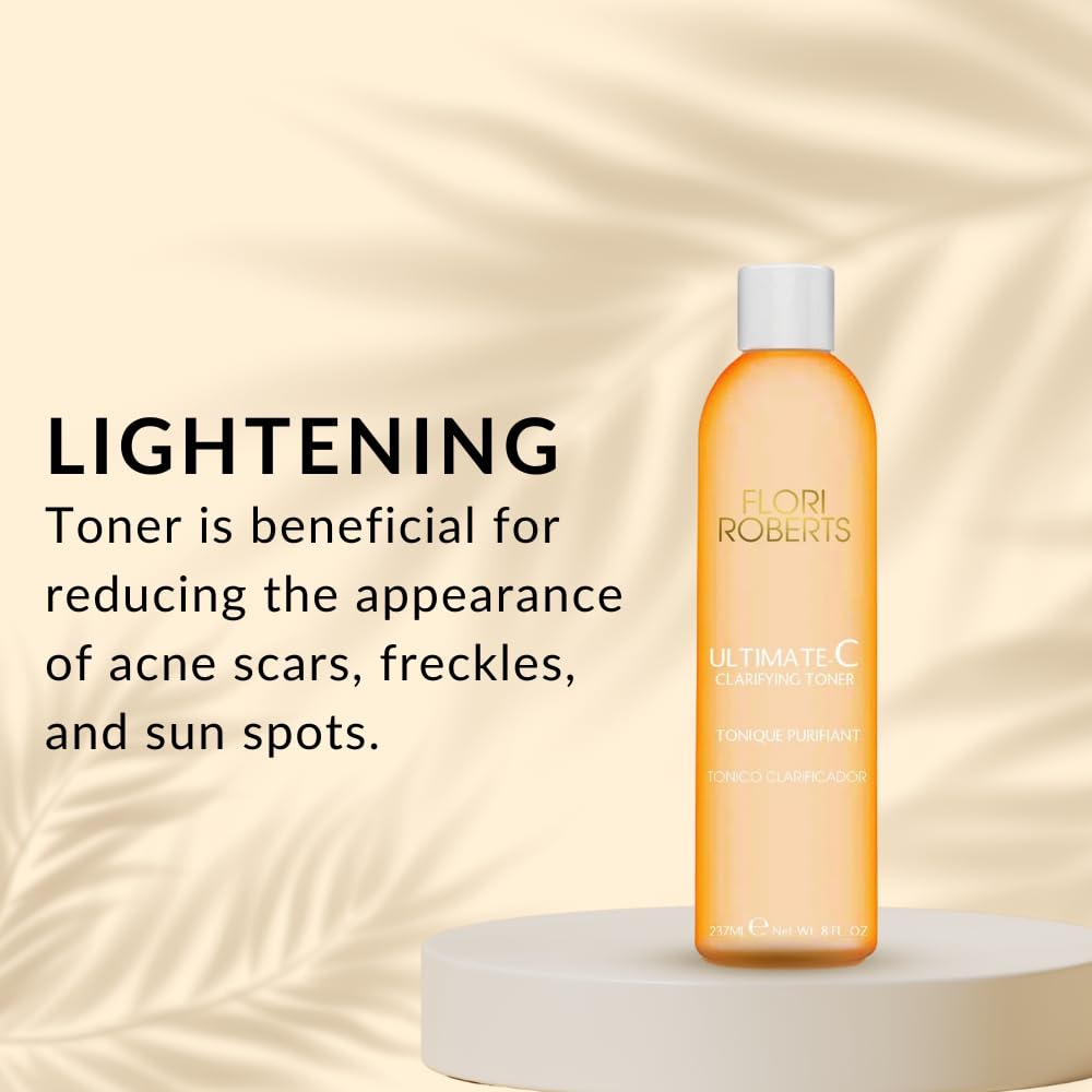 Ultimate-C Clarifying Toner by Flori Roberts – Alcohol-Free Hydrating Toner for Deeper Skin Tones