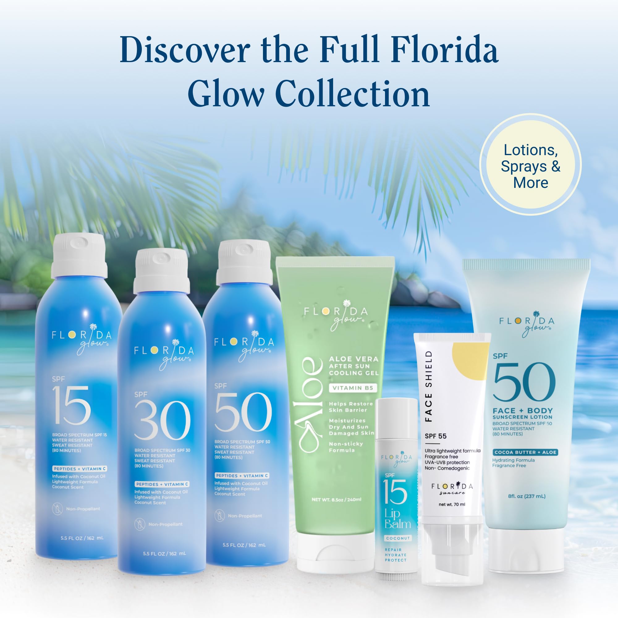 Florida Glow SPF 50 Sunscreen Spray by Florida Salt Scrubs — 2-Pack, Reef-Friendly