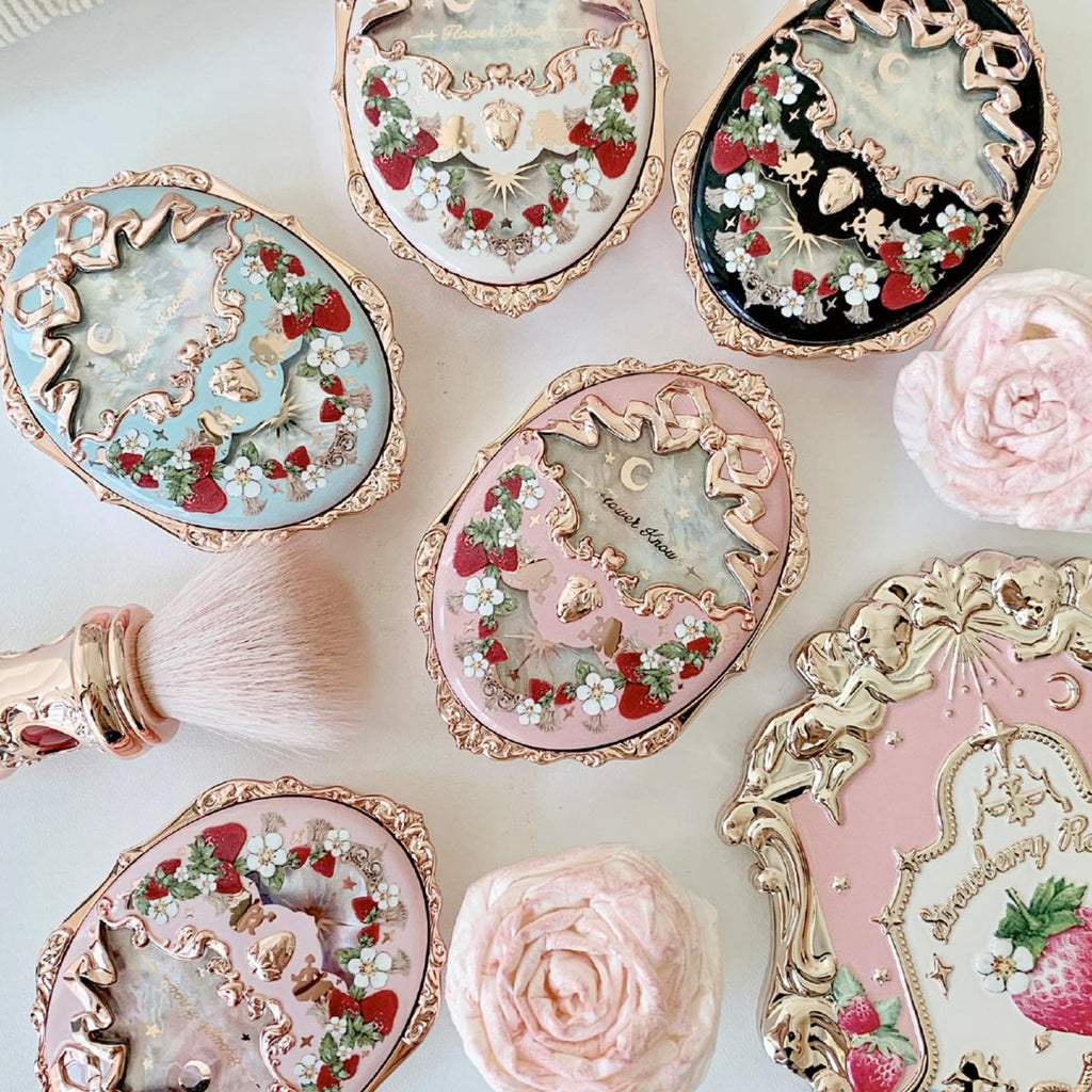 Flower Knows Strawberry Rococo Embossed Blush – Buildable Berry Pink Cheek Color