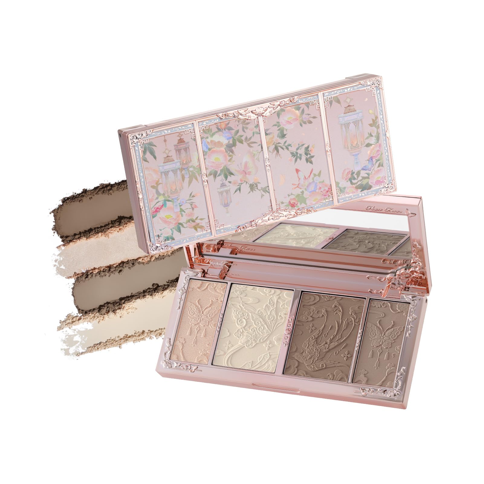 Flower Knows Butterfly Cloud Collar Palette – 4-in-1 Highlight & Contour (02 Tawny Tea)