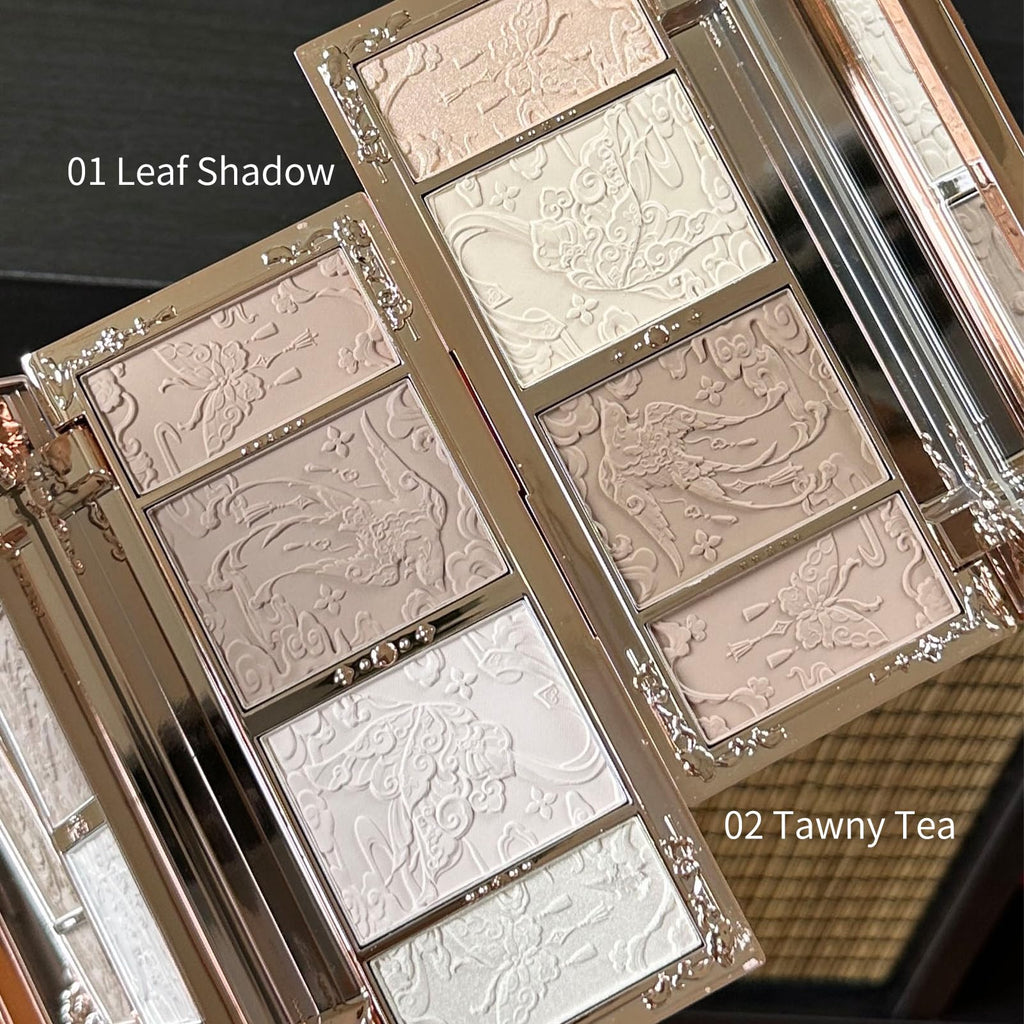 Flower Knows Butterfly Cloud Collar Palette – 4-in-1 Highlight & Contour (02 Tawny Tea)