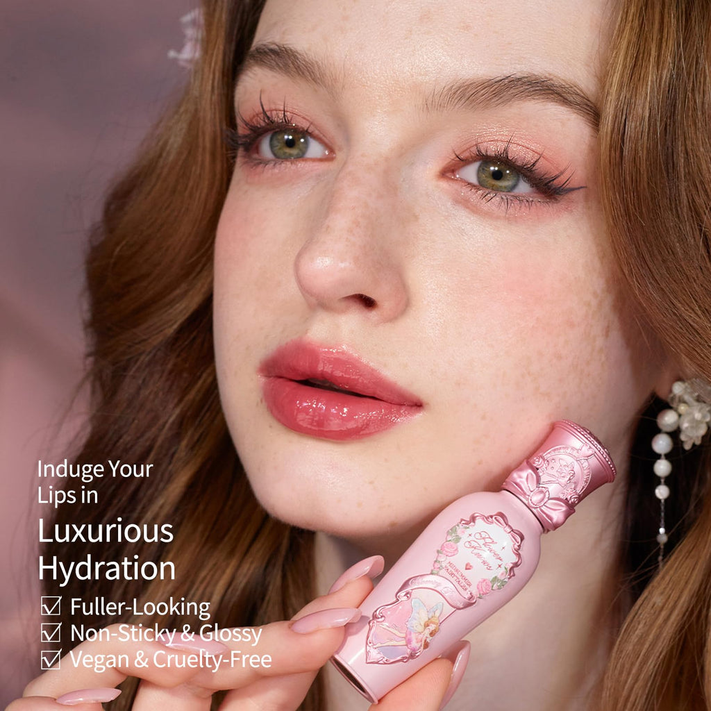 Flower Knows Midsummer Fairytales Lip Lacquer G06 Bluebell | Glowy Hydrating Lip Oil