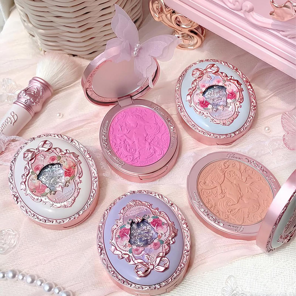 Flower Knows Midsummer Fairytales Velvet Embossed Blush – Summer Blossom 04 Tangerine