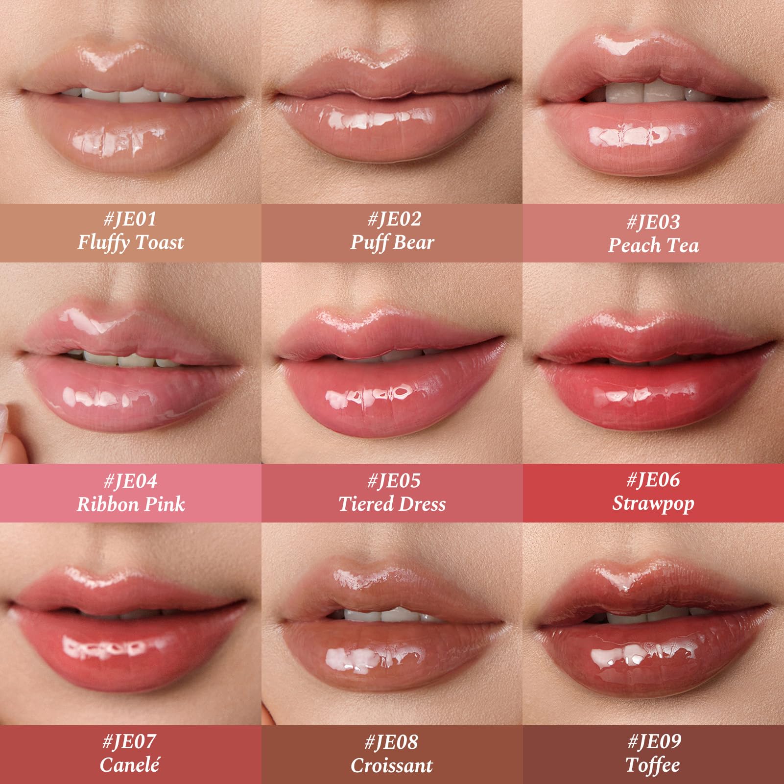 Flower Knows The Sweetie Bear Lip Jelly (JE07 Canelé) – Lightweight Non-Sticky Pink Gloss